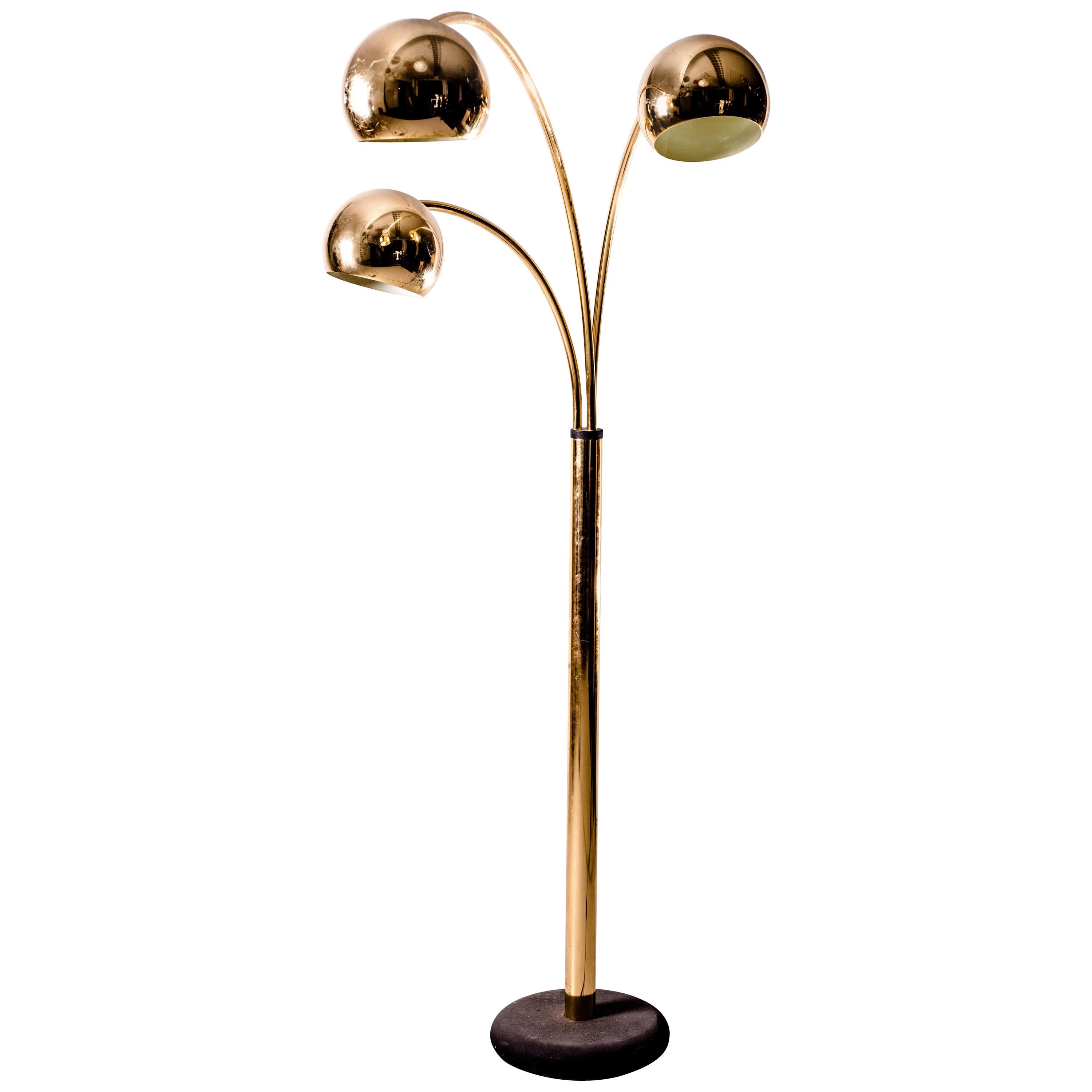 Goffredo Reggiani Brass Globe Floor Lamp, Italy, circa 1970