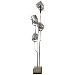 Goffredo Reggiani Chrome Floor Lamp with Four Spotlights, Italy, 1970s Goffredo Reggiani Chrome Floor Lamp with Four Spotlights, Italy, 1970s