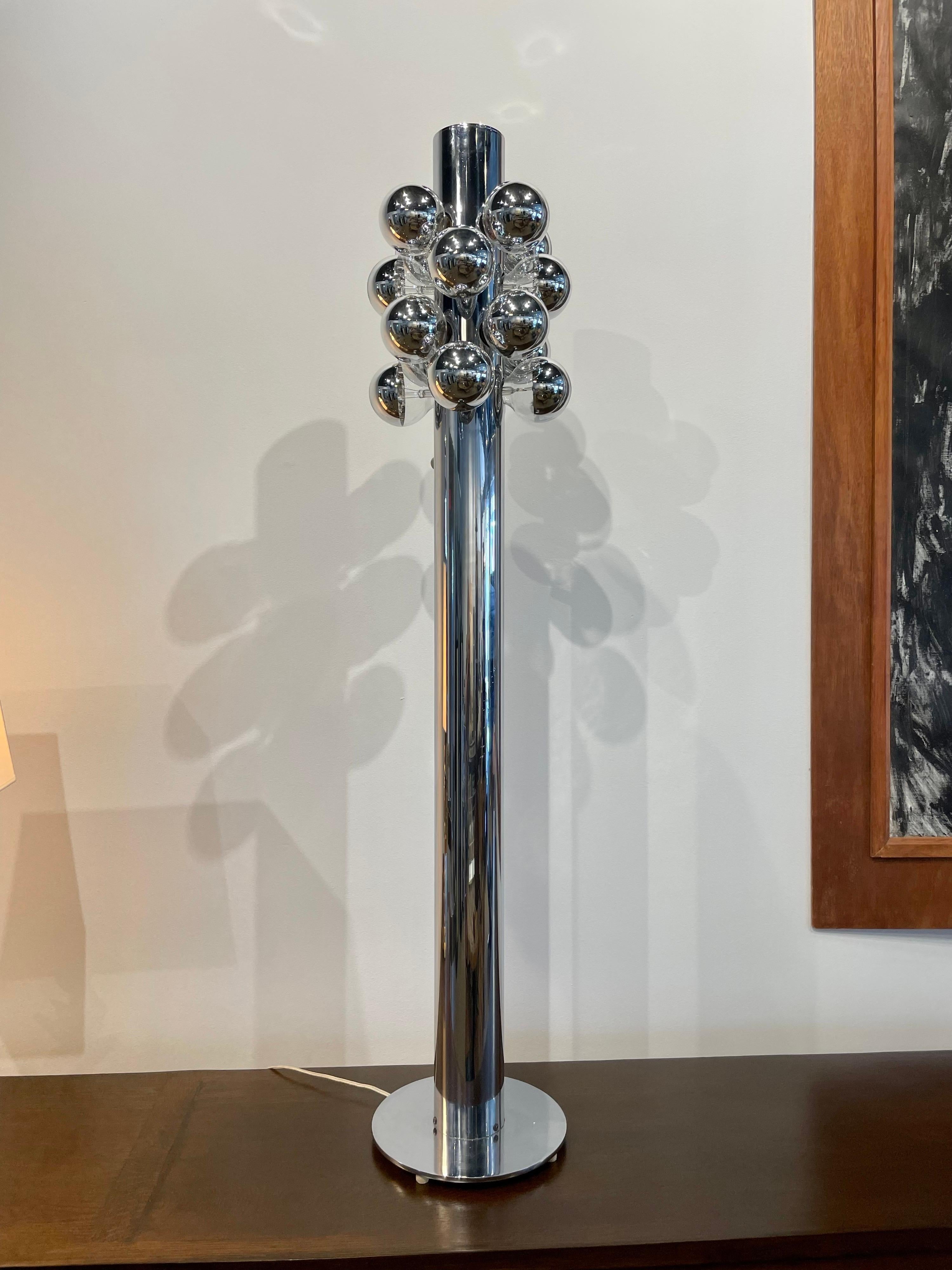 Goffredo Reggiani Chrome Low Floor Lamp For Sale 4