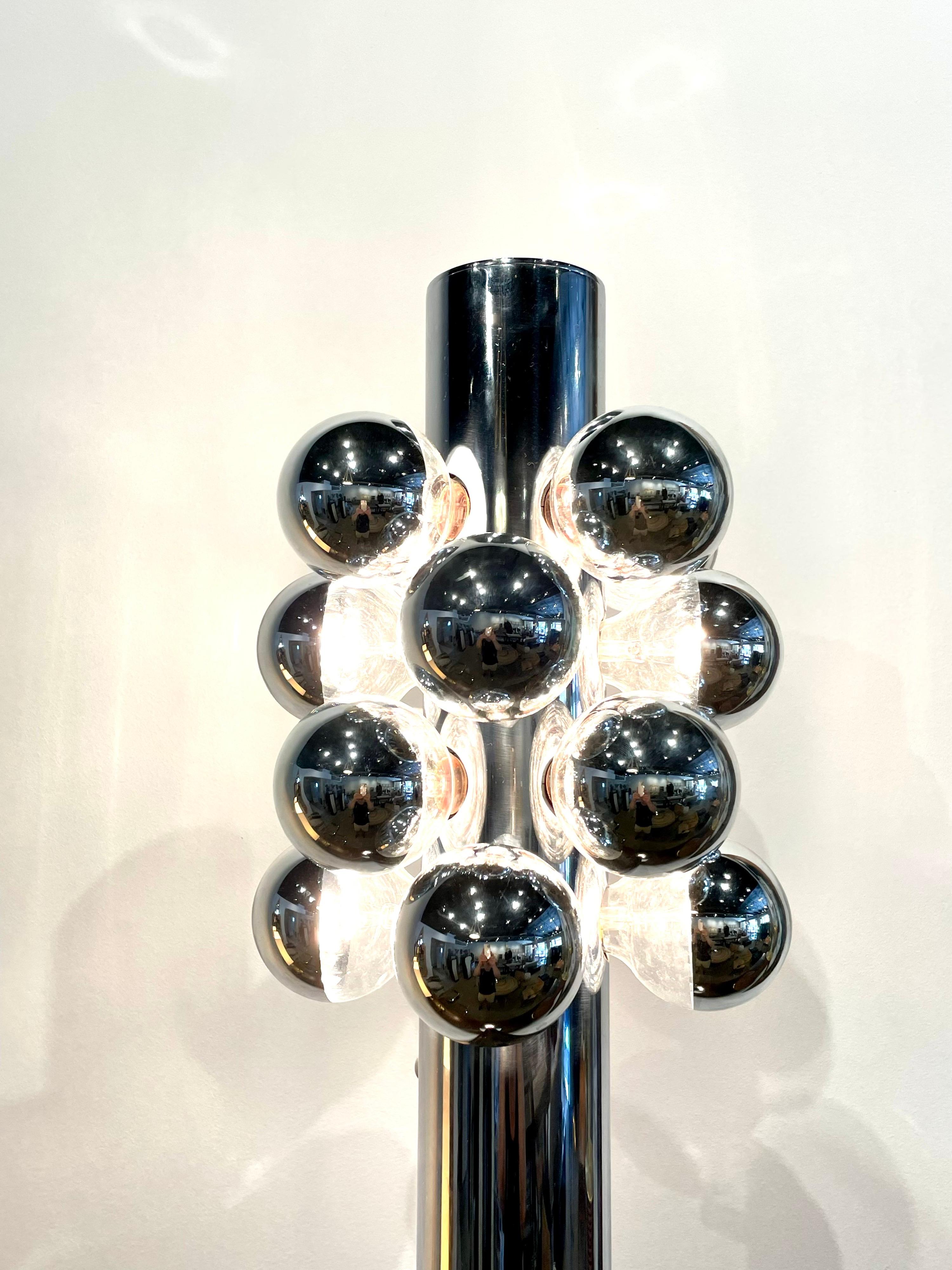 Italian Goffredo Reggiani Chrome Low Floor Lamp For Sale