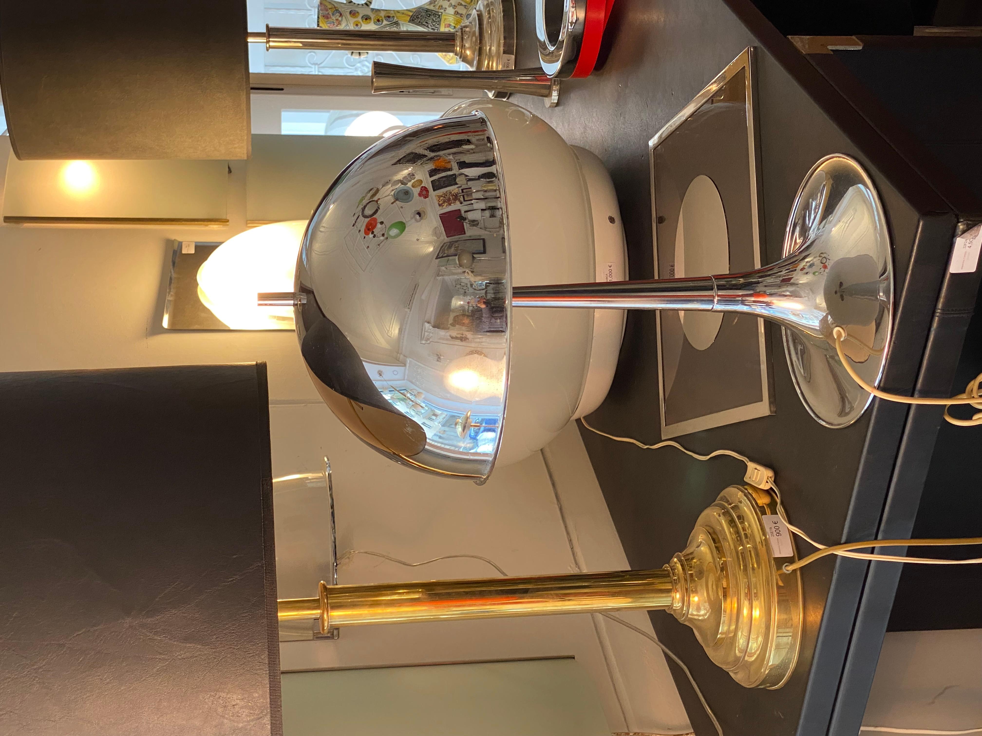 Late 20th Century Goffredo Reggiani Chrome Table Lamp, Italy, 1970s For Sale