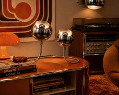 Goffredo Reggiani Cobra Table Lamp, Chrome, Mid-Century, Italy