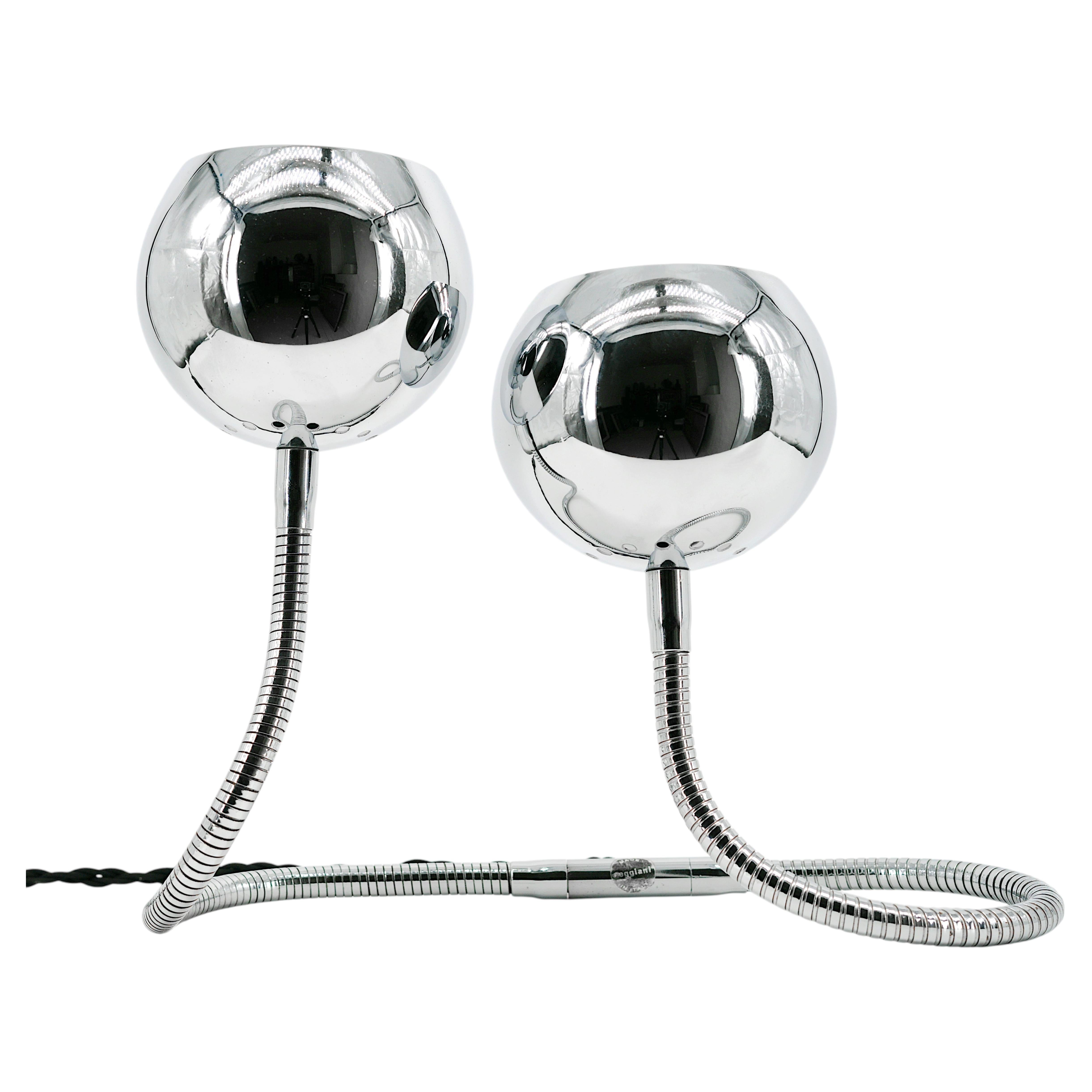 Lámpara de mesa «Cobra» de Goffredo Reggiani, cromada, estilo de mediados de siglo, Italia en venta