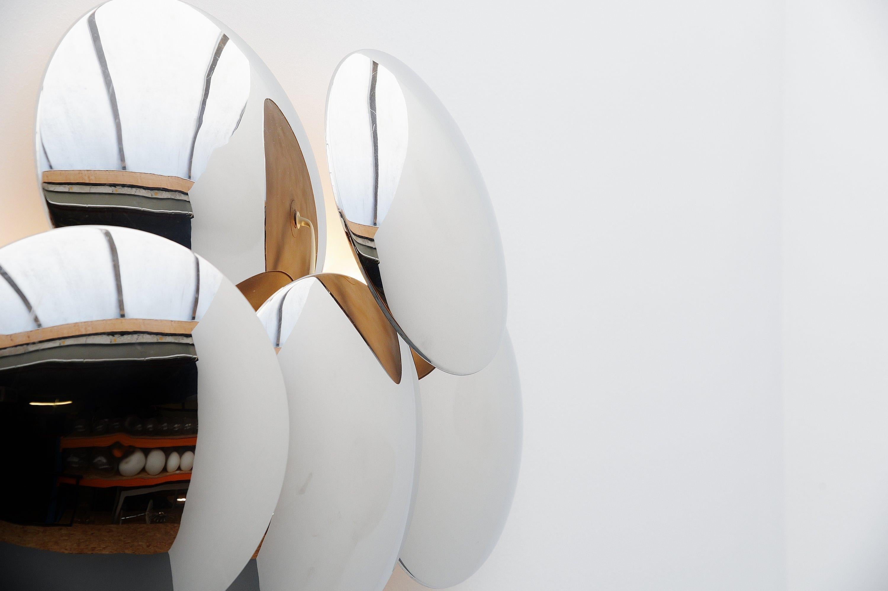 Mid-Century Modern Goffredo Reggiani Convex Disc Wall Lamp, Italy, 1970