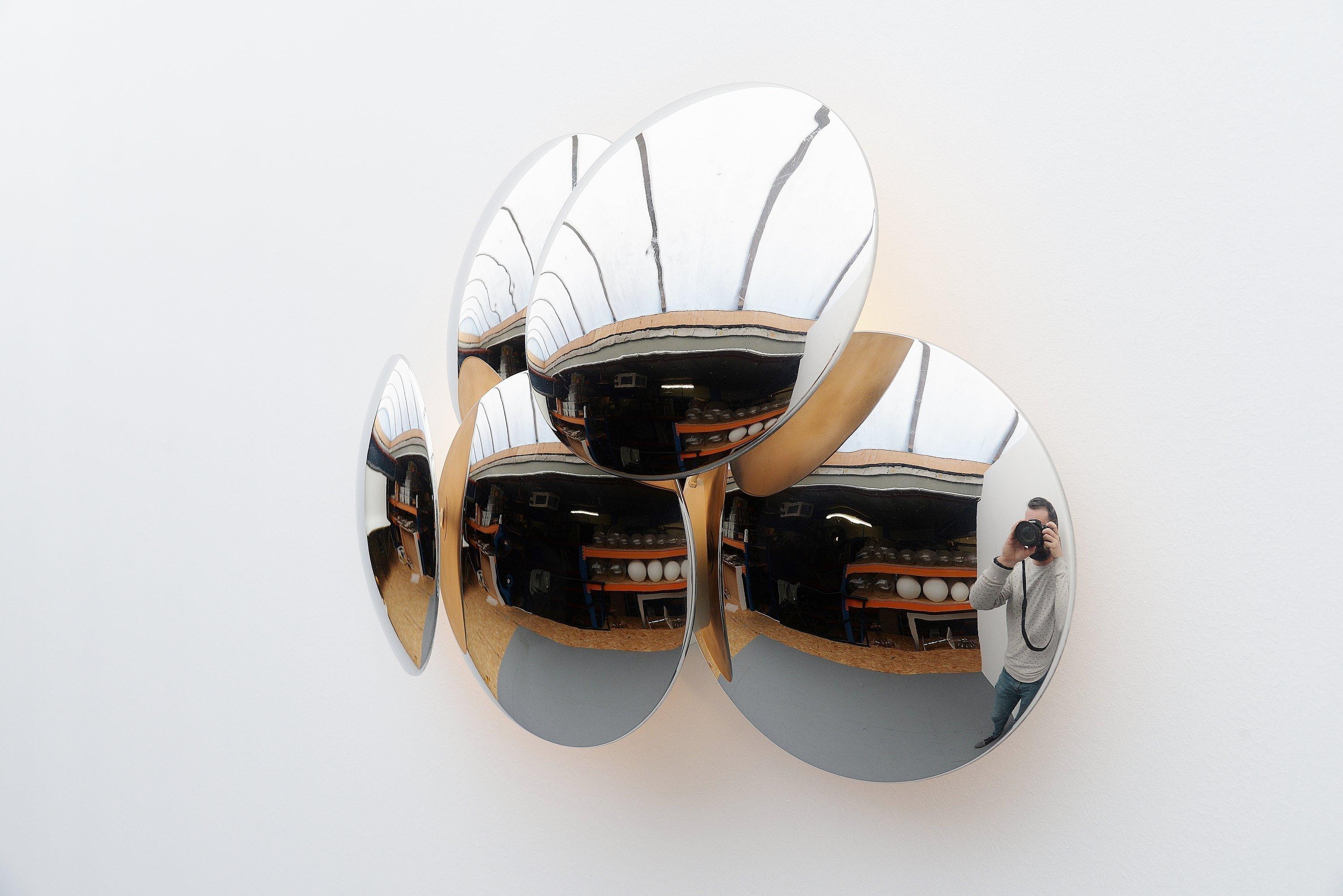 Cold-Painted Goffredo Reggiani Convex Disc Wall Lamp, Italy, 1970