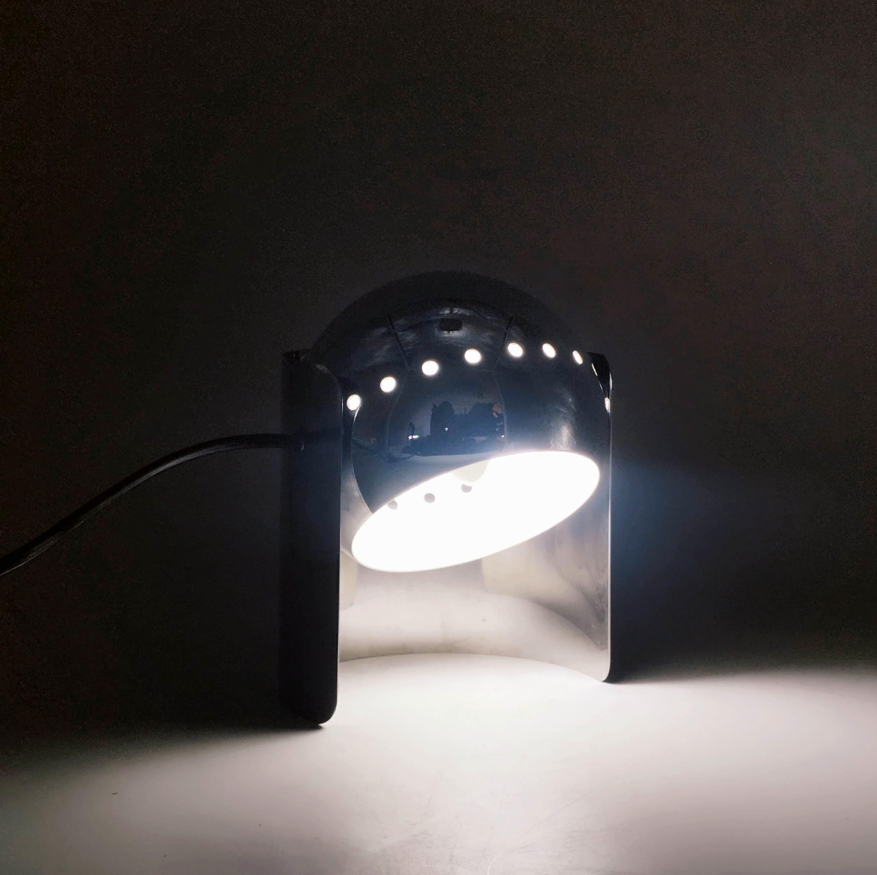 Chrome Goffredo Reggiani Eyeball Table Lamp, Italy 1970s