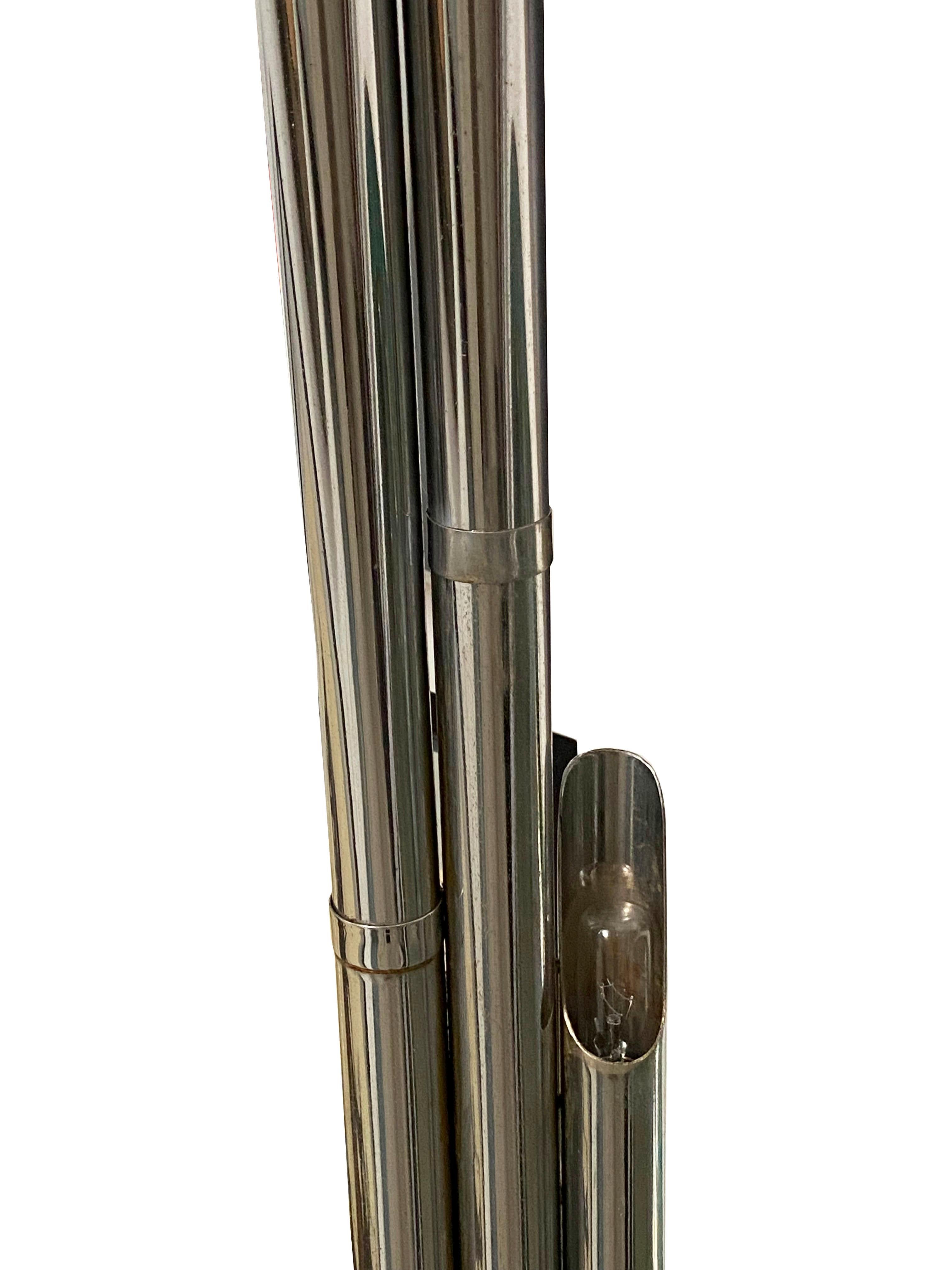 Goffredo Reggiani Floor Lamp Four Lights Chrome and Cast Iron, Italy, 1960 In Good Condition In Naples, IT