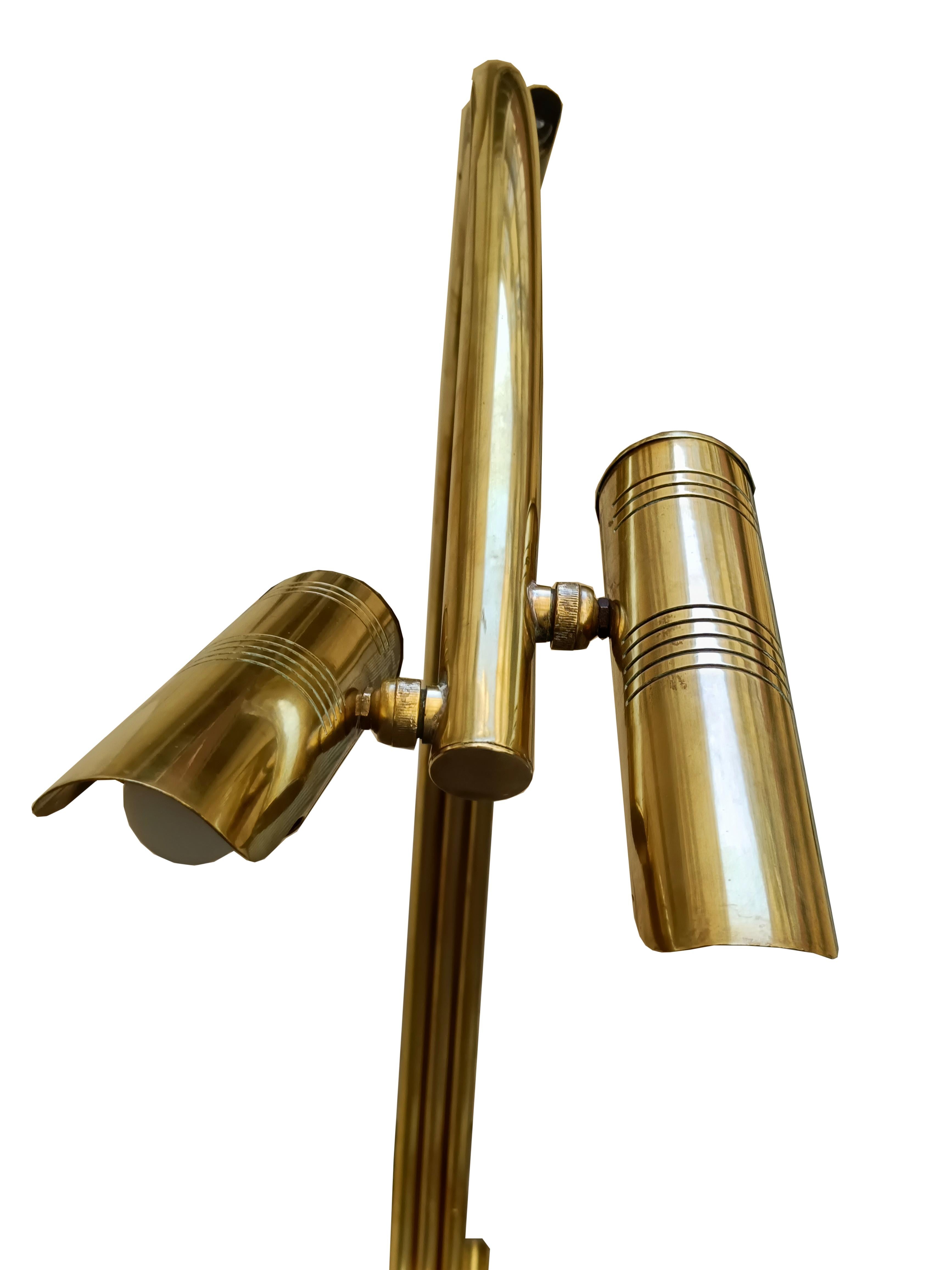 Goffredo Reggiani for Lumi Brass Five Lights Floor Lamp, Italy, 1960s In Good Condition For Sale In Naples, IT