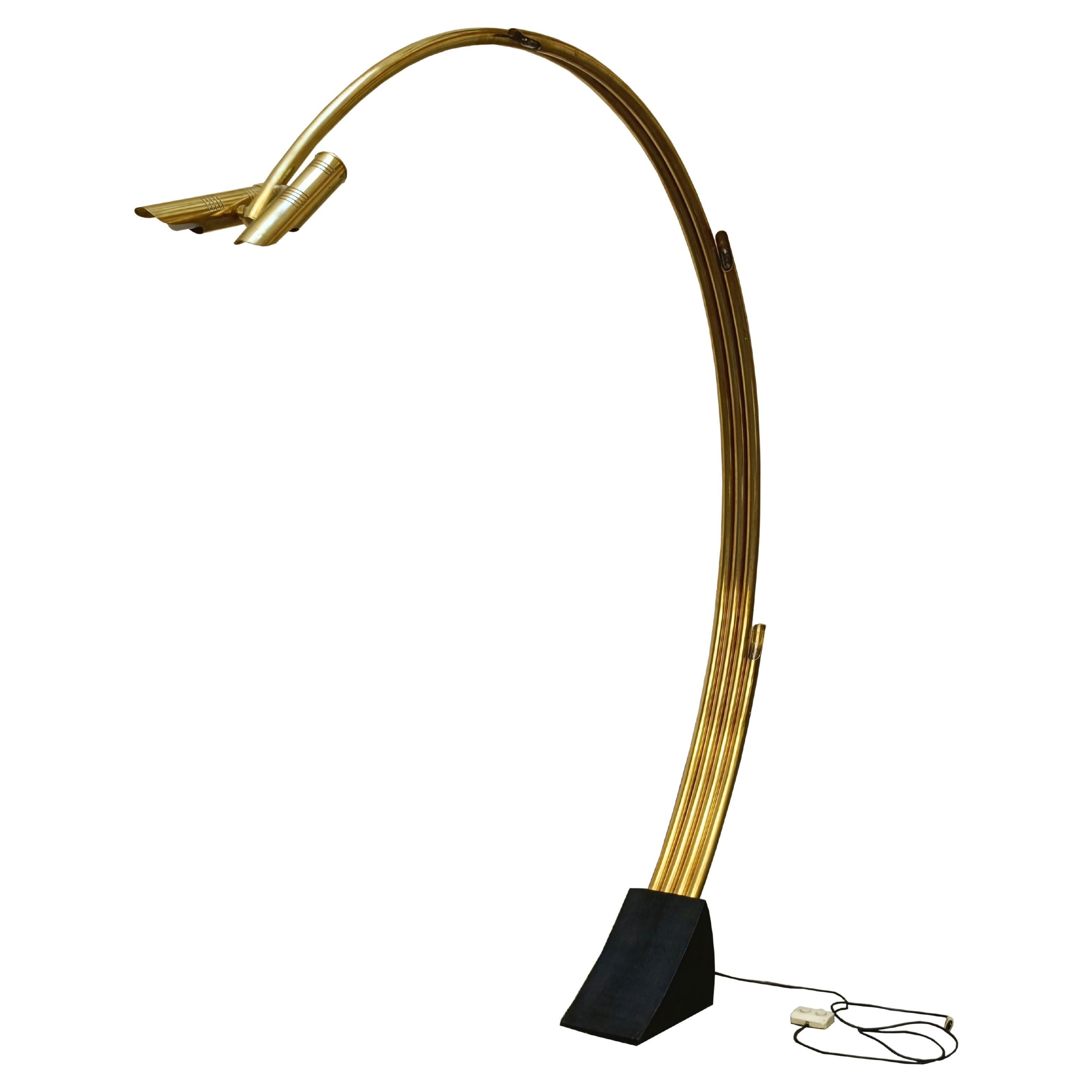 Goffredo Reggiani for Lumi Brass Five Lights Floor Lamp, Italy, 1960s For Sale
