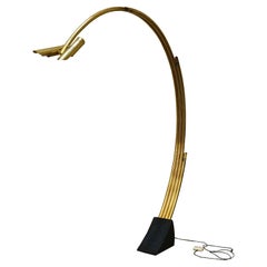 Goffredo Reggiani pour Lumi, lampadaire à cinq lumières en laiton, Italie, années 1960