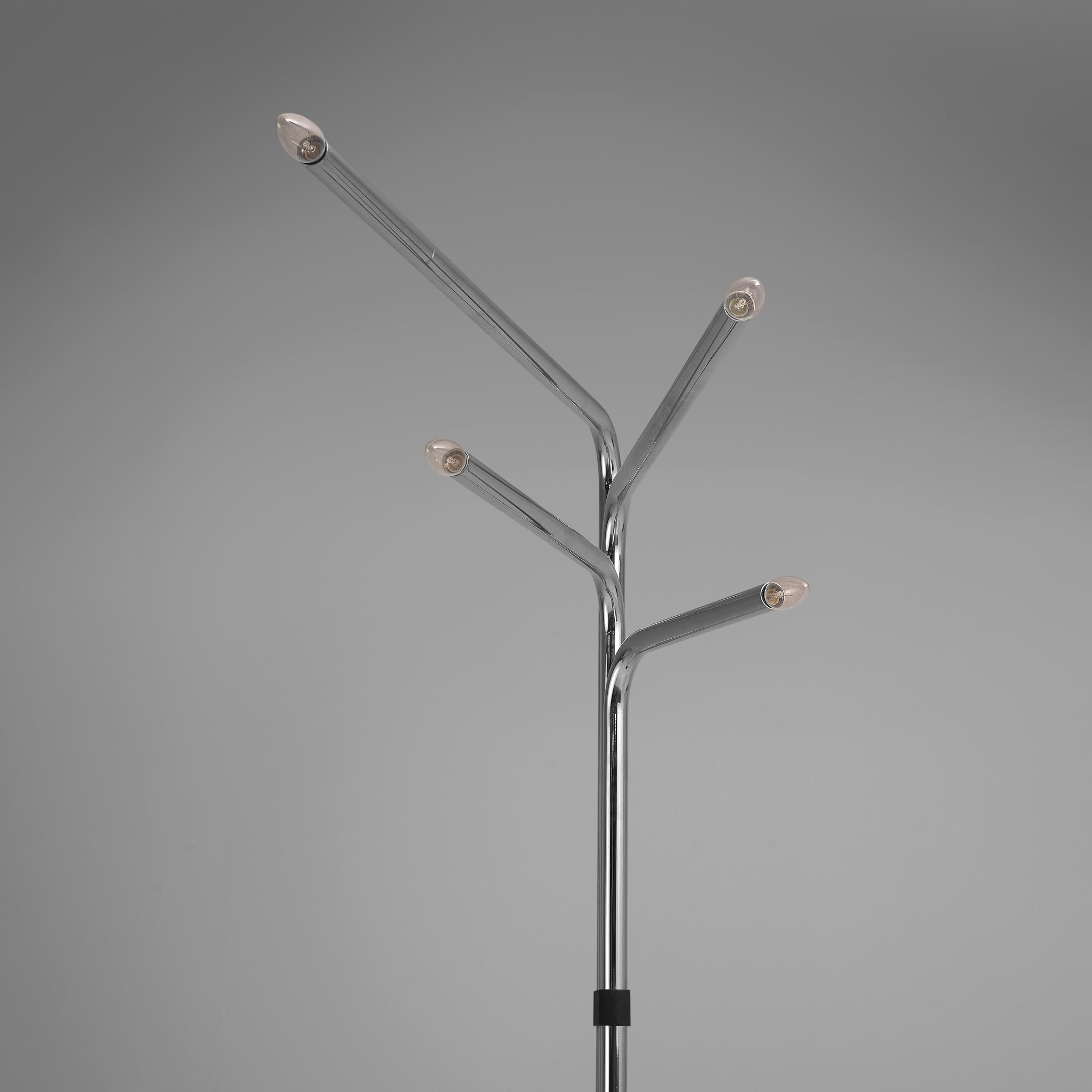 Steel Goffredo Reggiani for Reggiani Illuminazione Tubular Floor Lamp