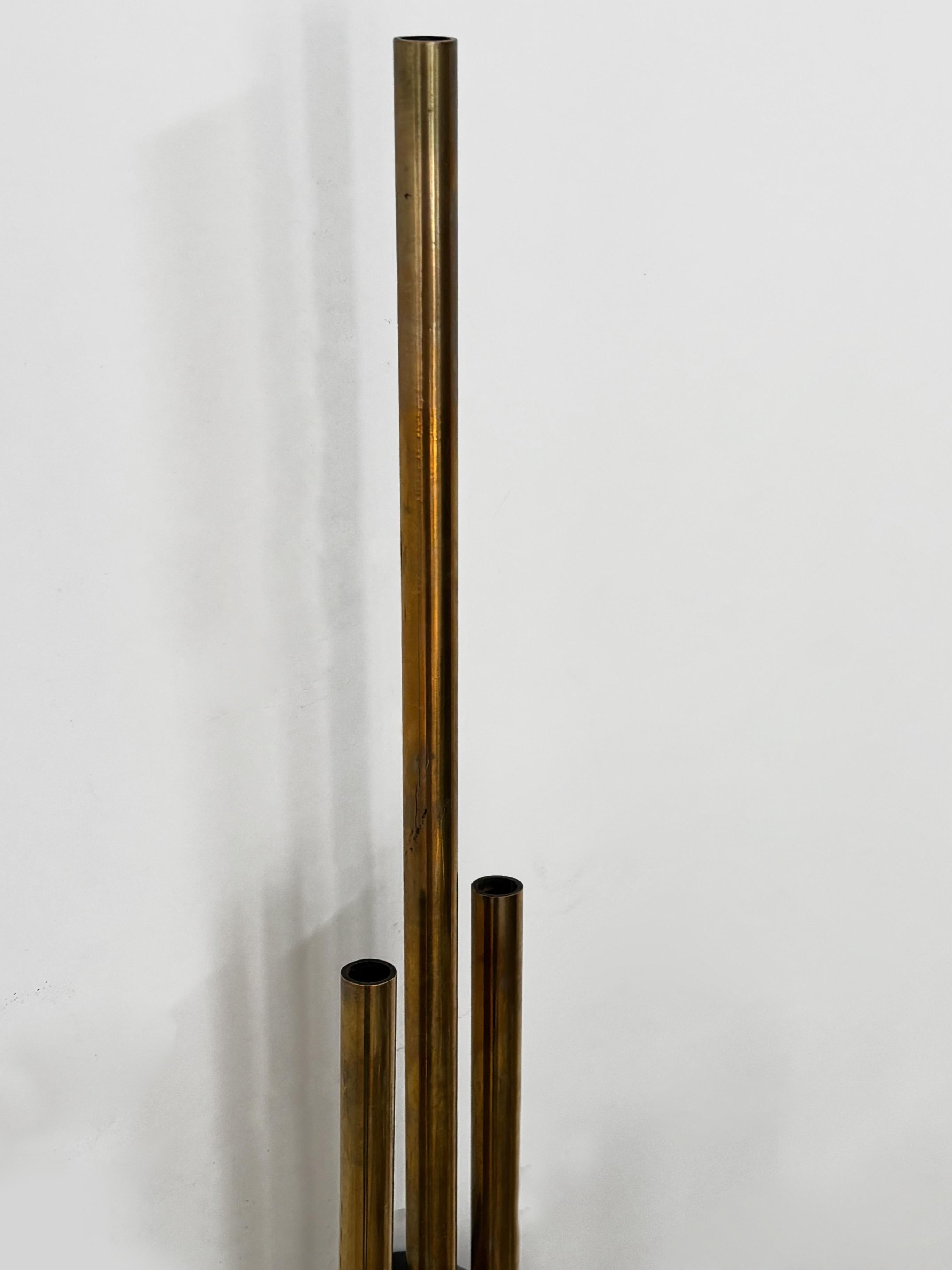 Goffredo Reggiani Italian Brass Glass Large Wall Lights Sconces, 1970s For Sale 7