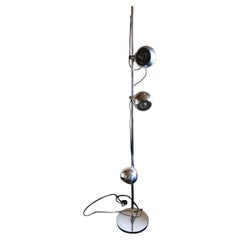 Vintage Goffredo Reggiani Italian Designer Floor Lamp Space Age Style in Chromed Metal