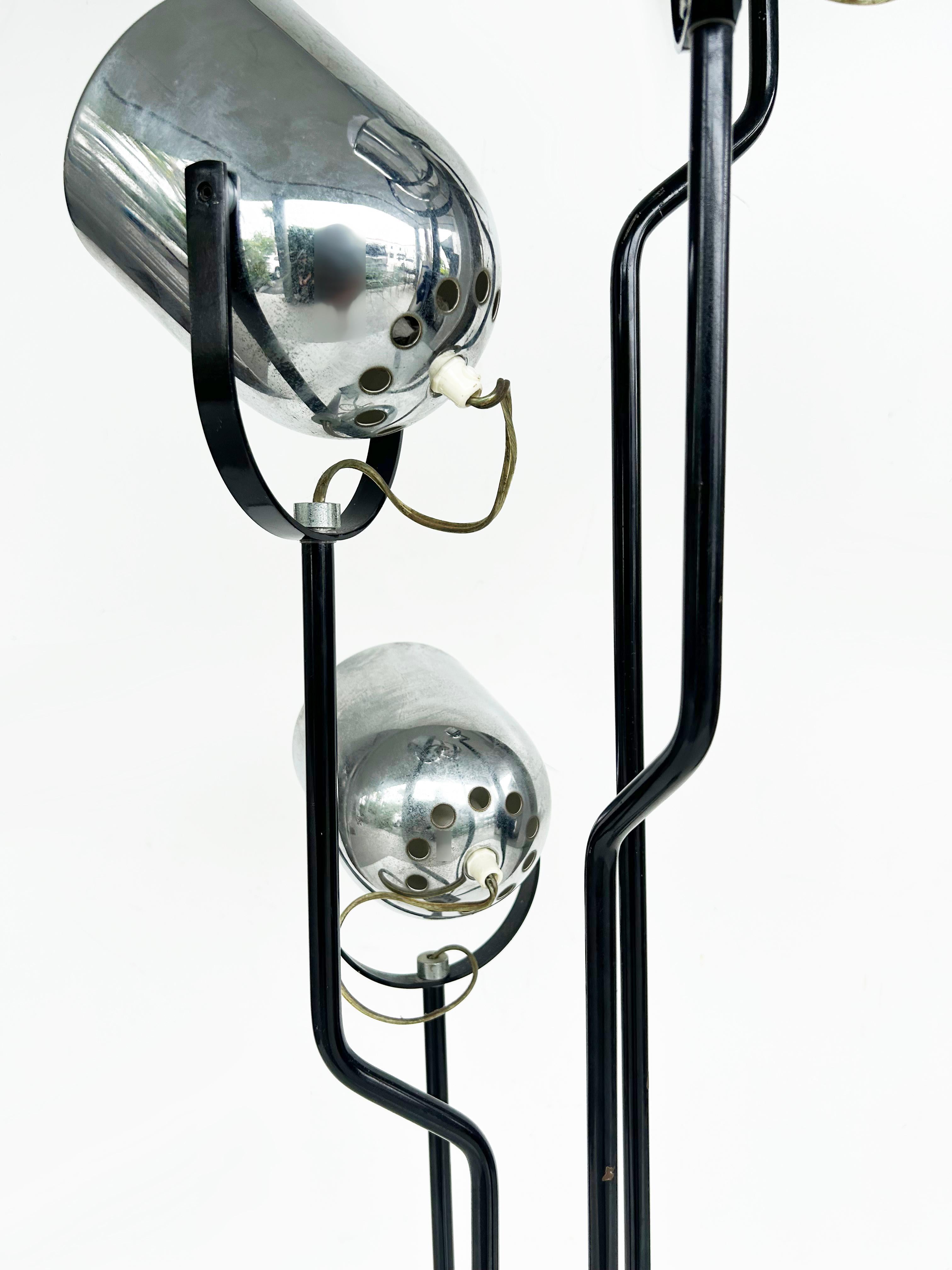 Goffredo Reggiani Italian Floor Lamp, 4 Adjustable, Pivoting Lights For Sale 1