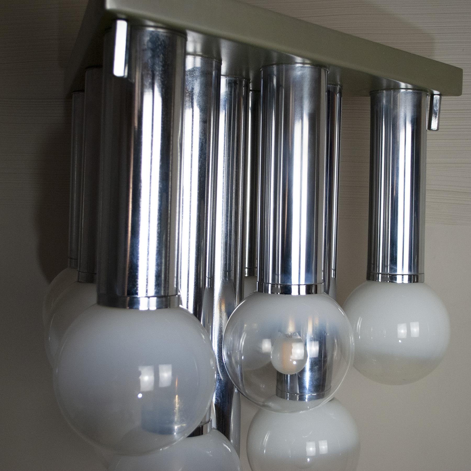Goffredo Reggiani Italian Midcentury Space Age Chandelier 70's For Sale 4