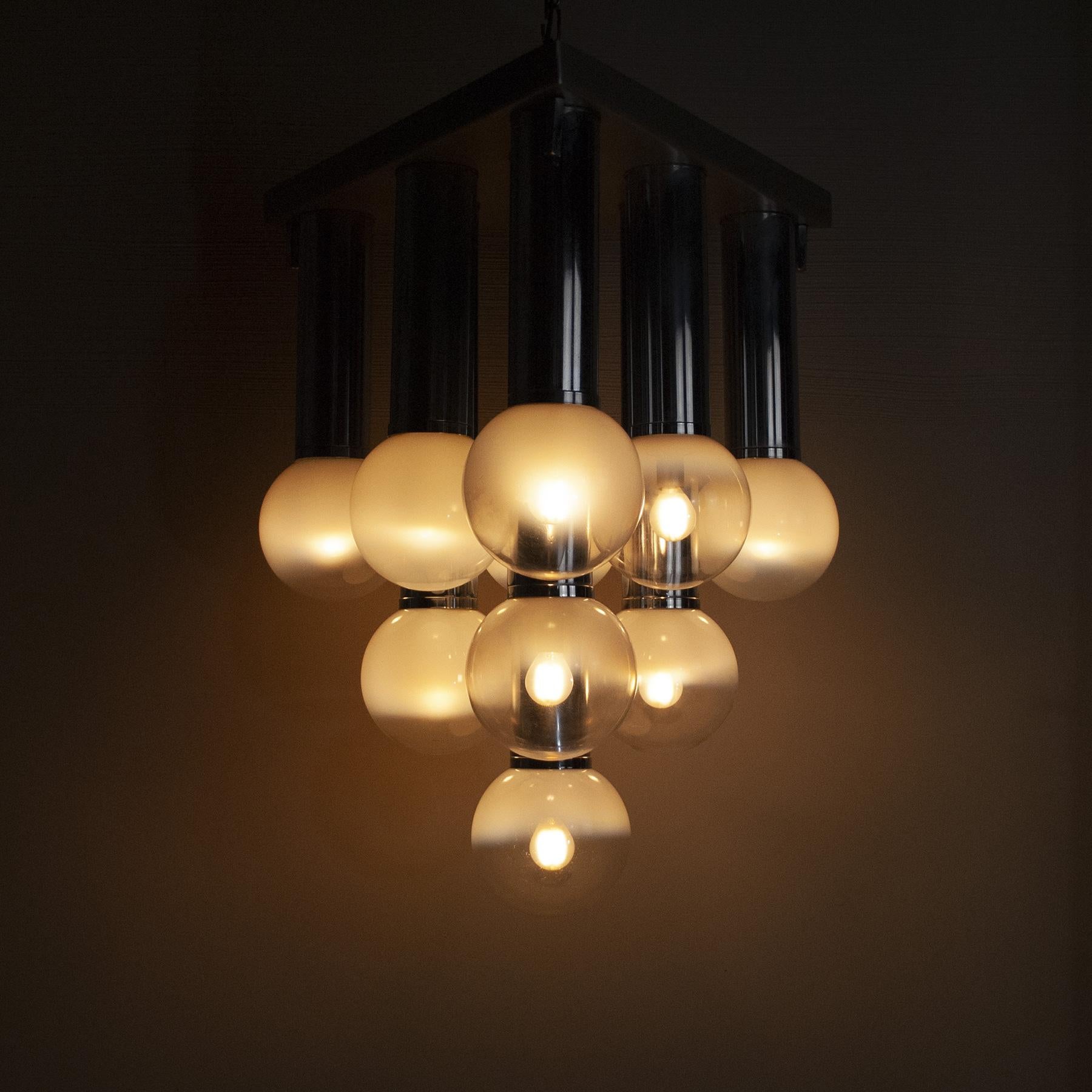 Goffredo Reggiani Italian Midcentury Space Age Chandelier 70's For Sale 7