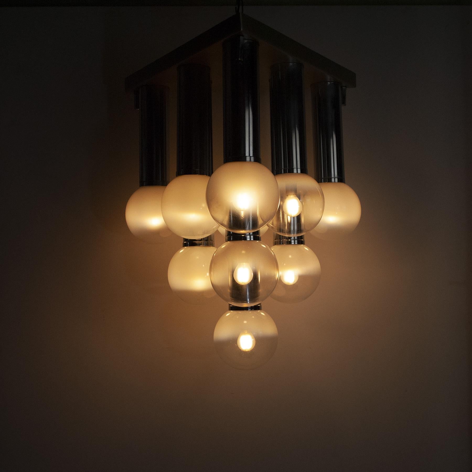 Goffredo Reggiani Italian Midcentury Space Age Chandelier 70's For Sale 7