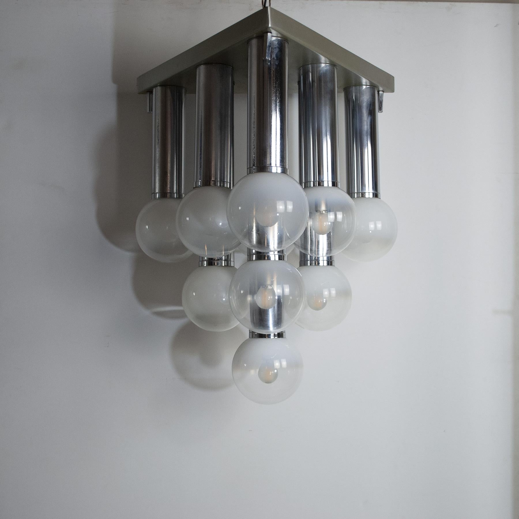 Goffredo Reggiani Italian Midcentury Space Age Chandelier 70's For Sale 11