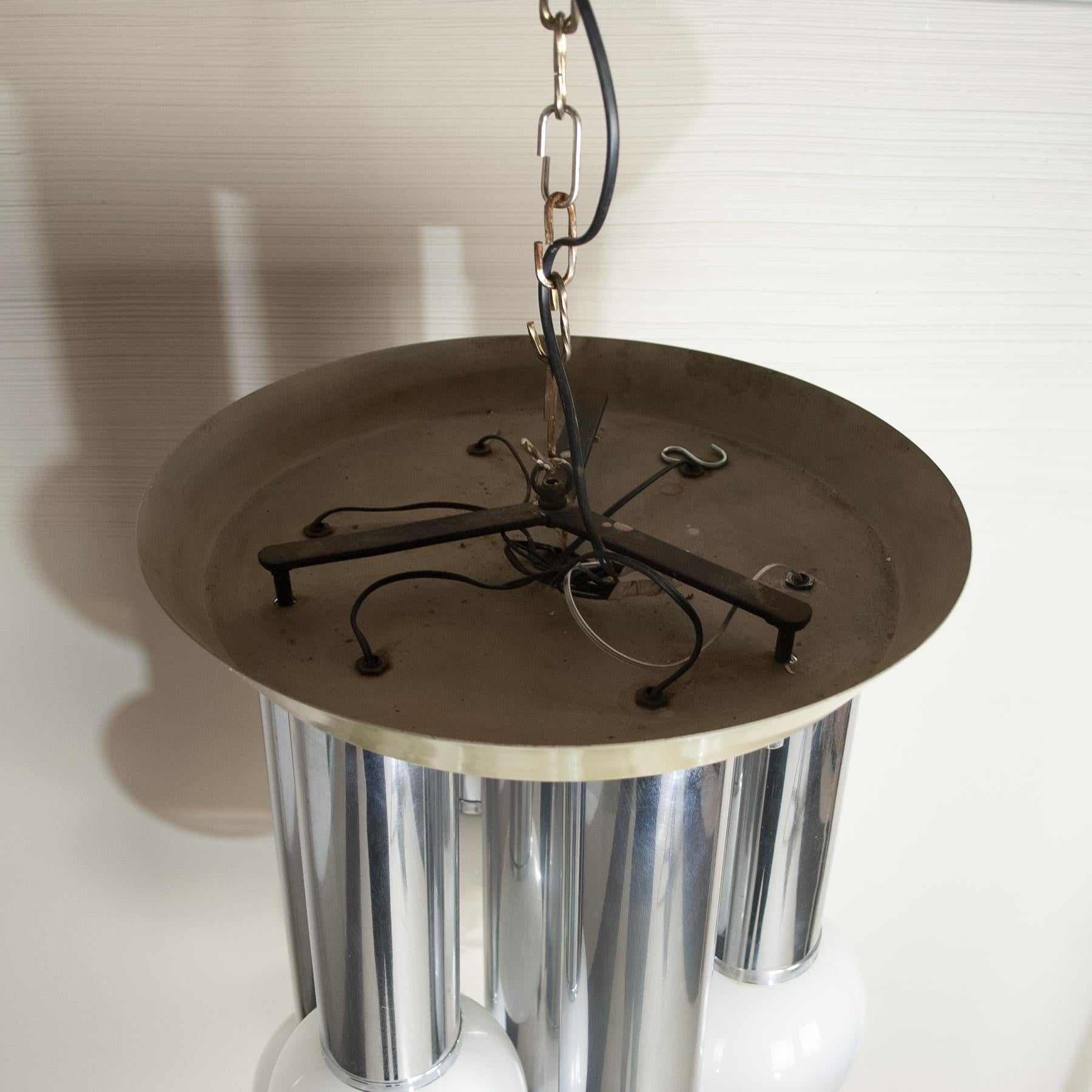 Metallo Lampadario A Space di metà secolo di Goffredo Reggiani, anni '70 in vendita