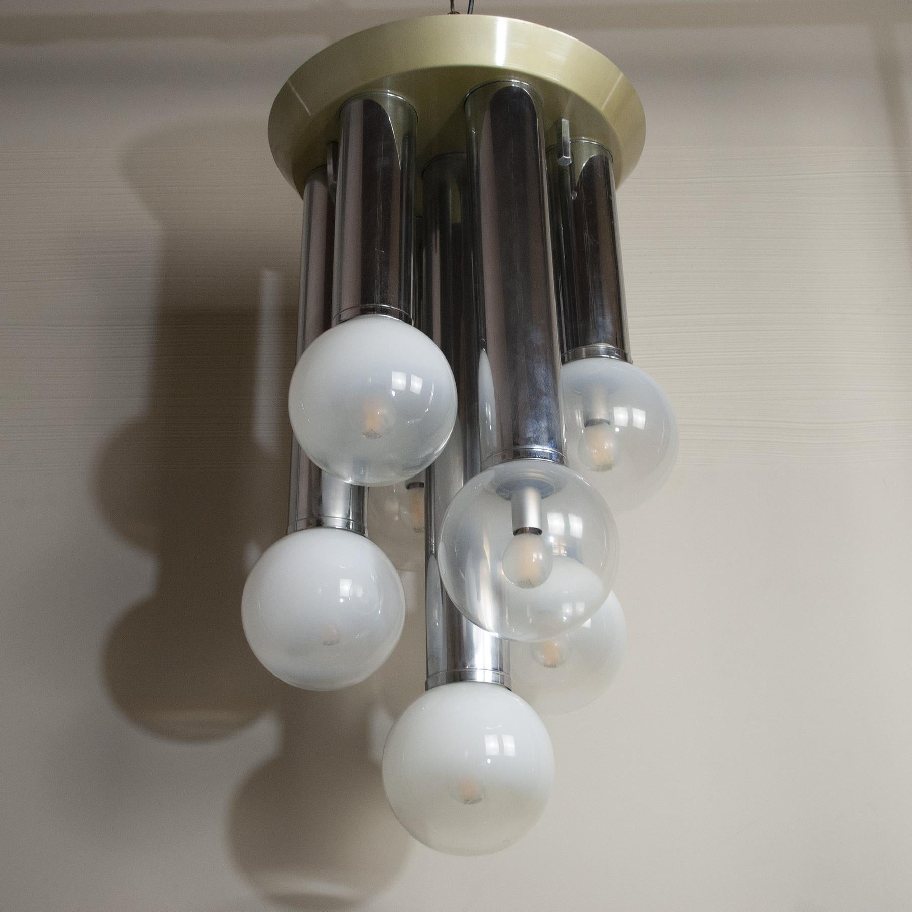 Goffredo Reggiani Italian Mid-Century Space Age Chandelier, 70's For Sale 2