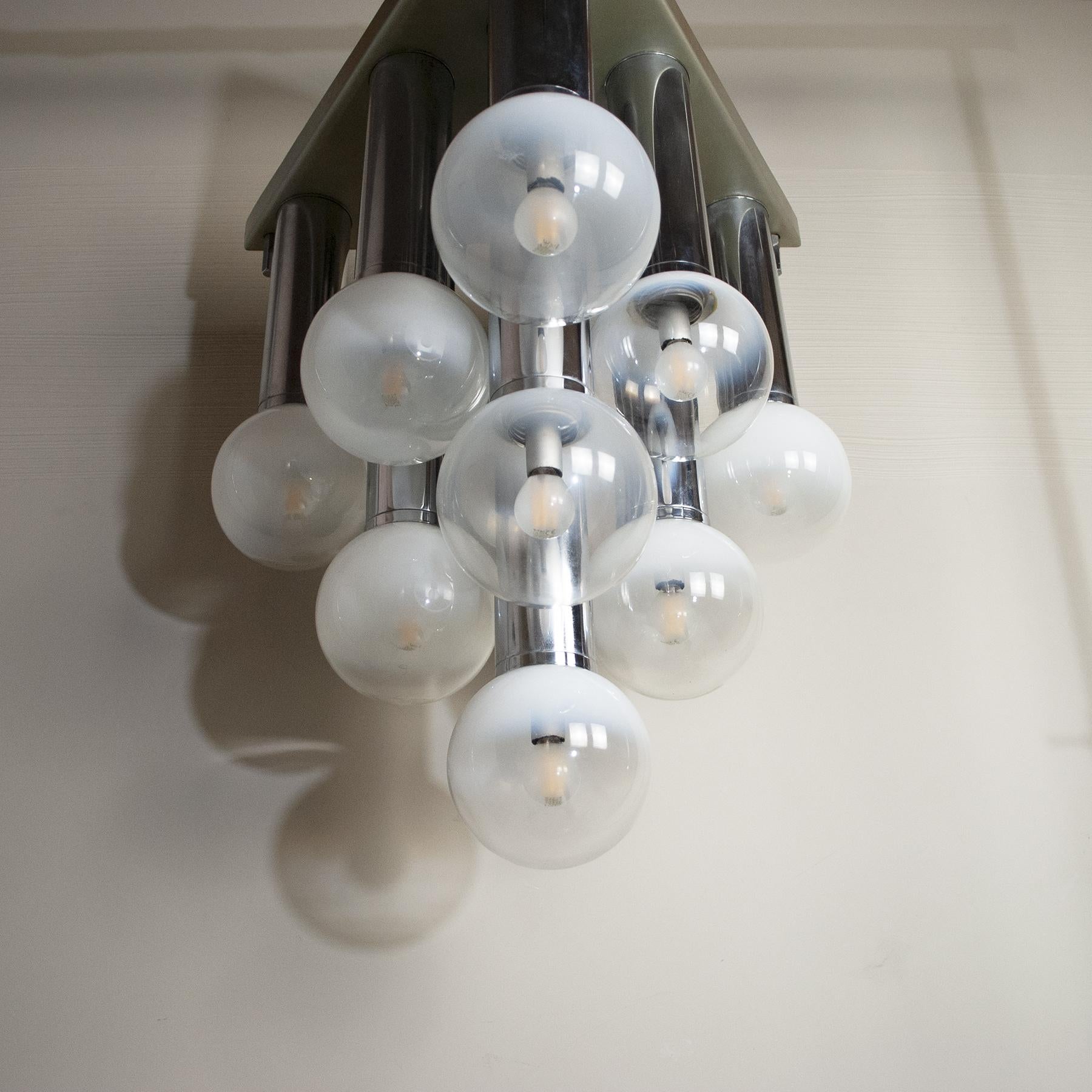 Goffredo Reggiani Italian Midcentury Space Age Chandelier 70's For Sale 1
