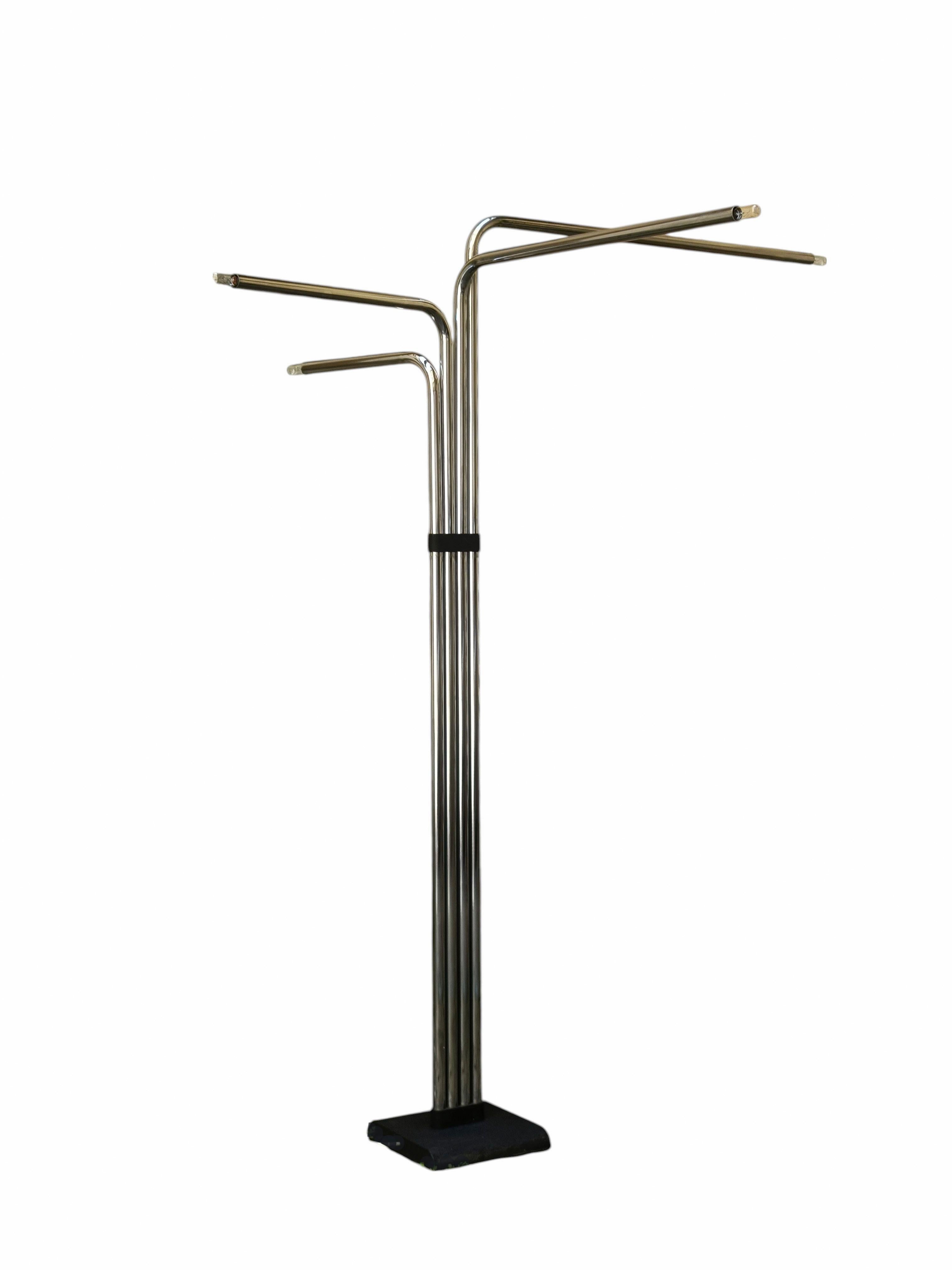 Italian Goffredo Reggiani Lampada da Terra Metallo Cromato con 4 Bracci, Italia 1970s For Sale
