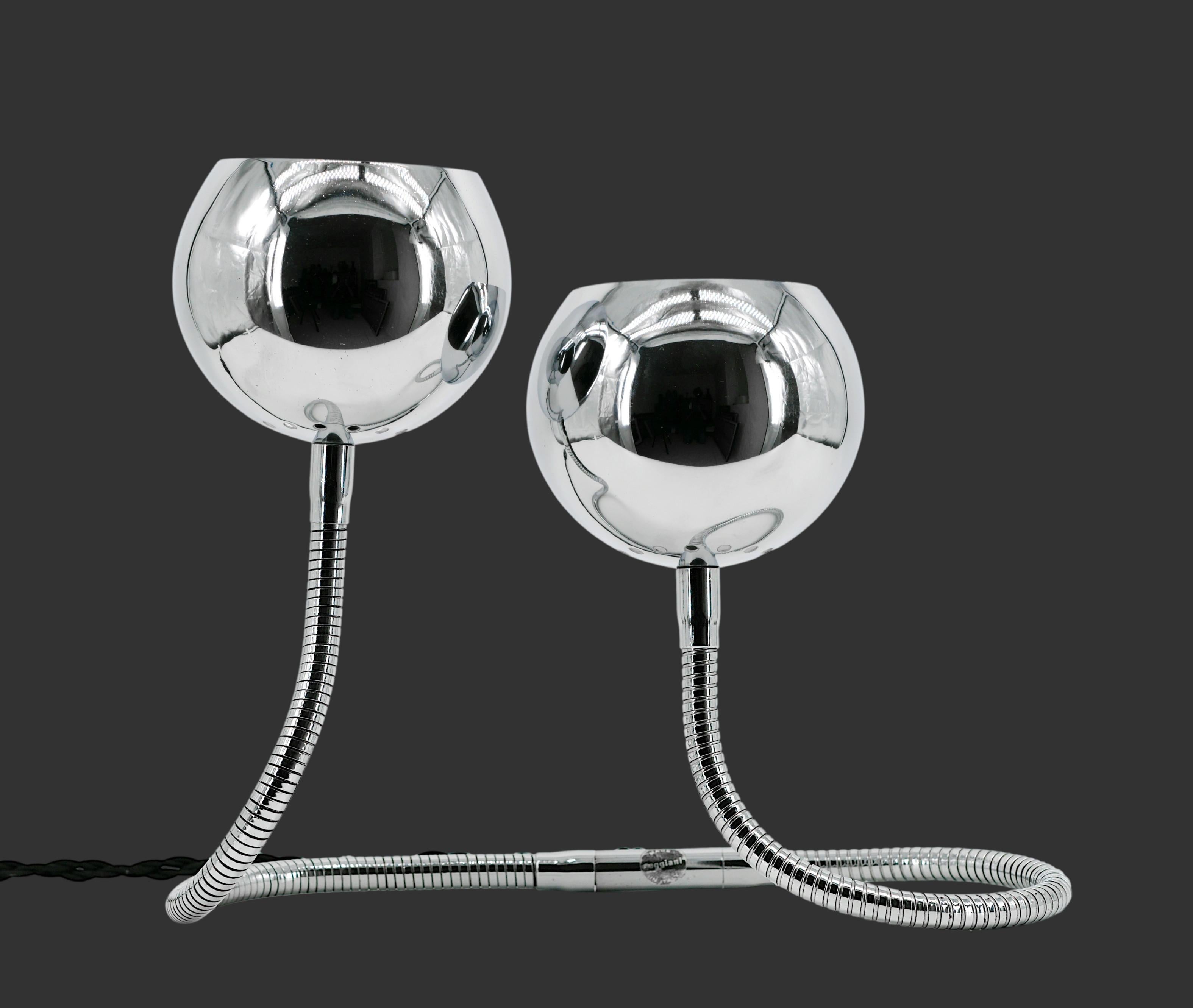 Italian Goffredo REGGIANI Large Mid-Century COBRA Table Lamp, Late 1960s For Sale