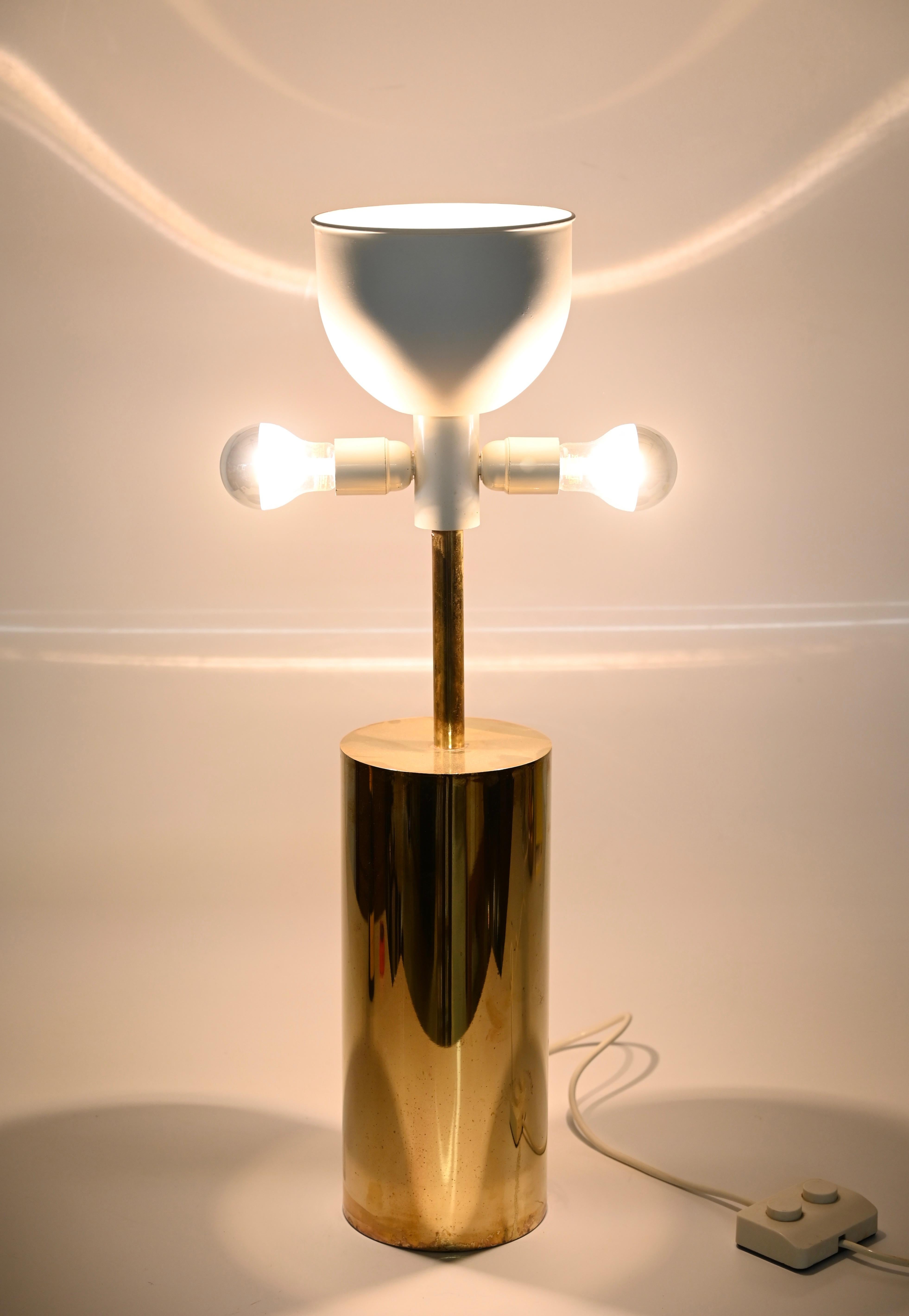 Mid-Century Modern Goffredo Reggiani Large Mid-Century Table Lamp in Brass, Italy 1970s For Sale
