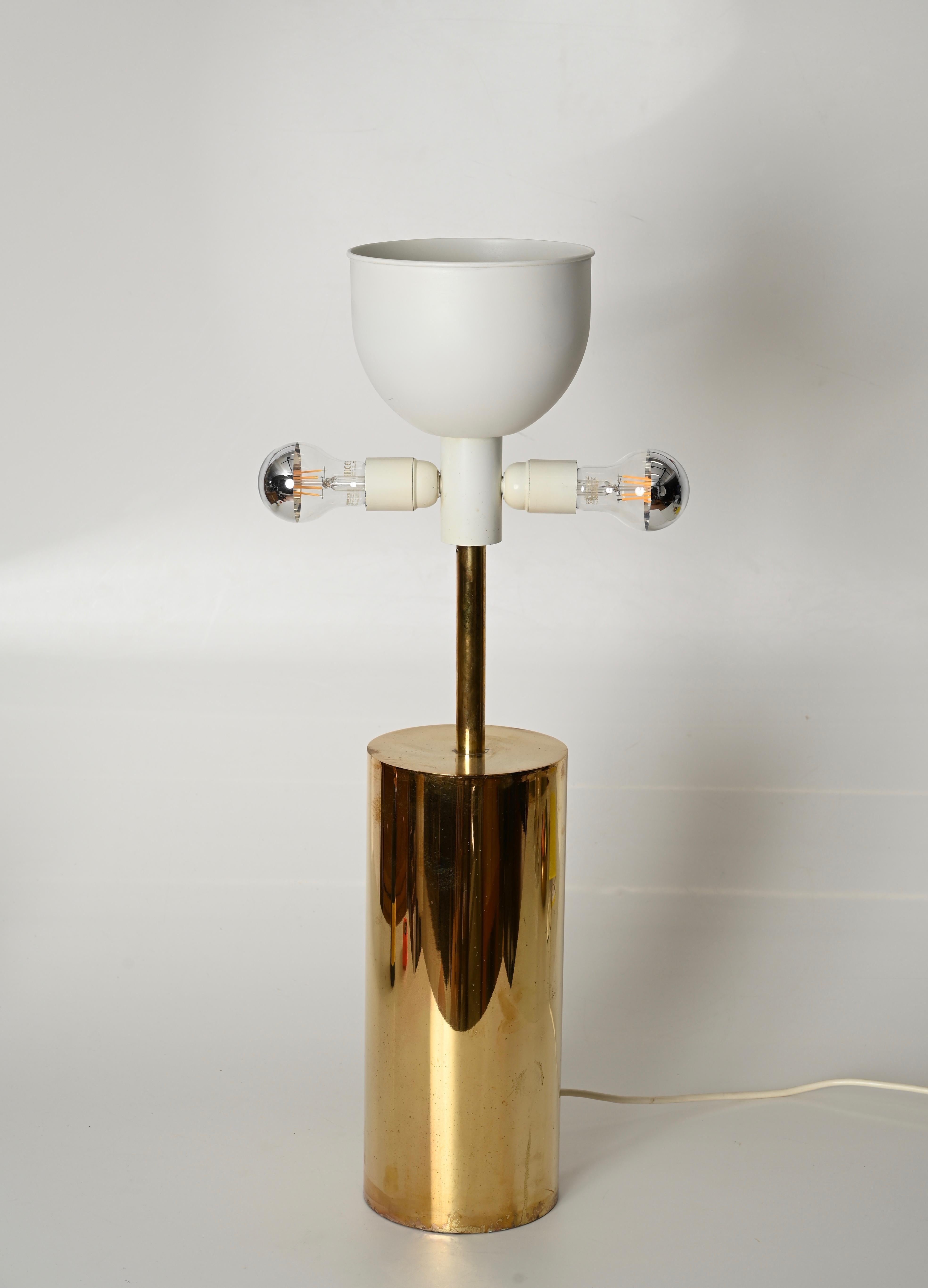 Italian Goffredo Reggiani Large Mid-Century Table Lamp in Brass, Italy 1970s For Sale