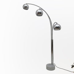 Goffredo Reggiani Mid-century Modern Chromed Metal and Marble Floor Lamp, 1960s