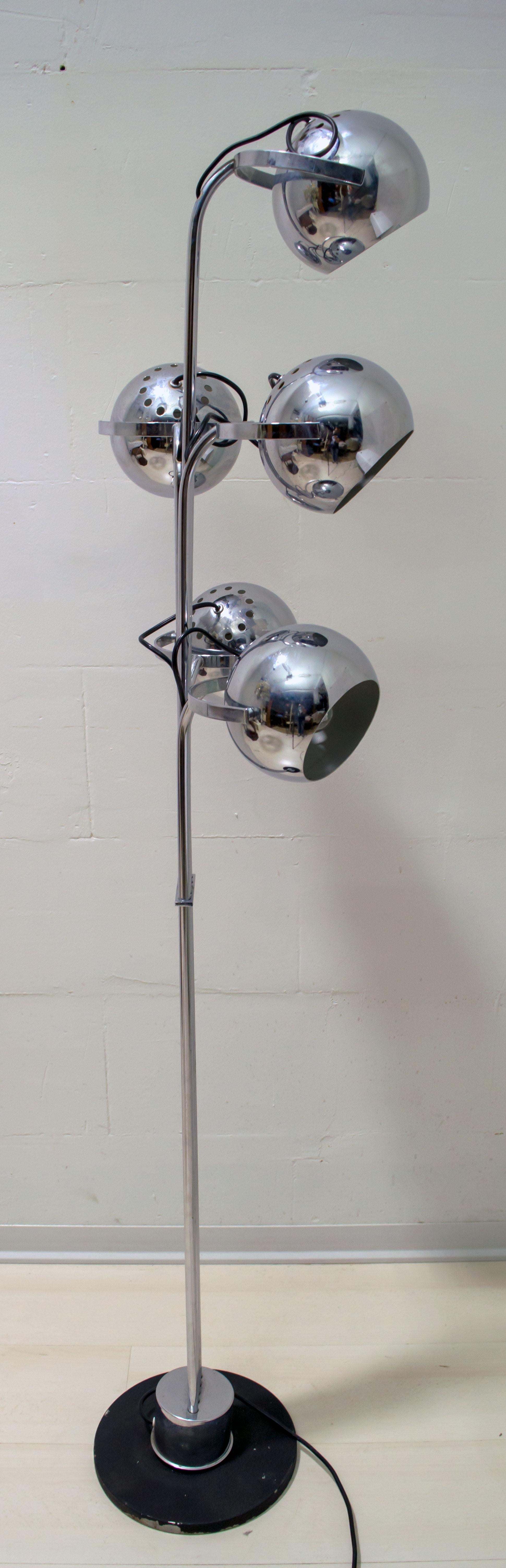 Goffredo Reggiani Mid-Century Modern Italian 5 Lights Chrome Floor Lamp, 1970s 4