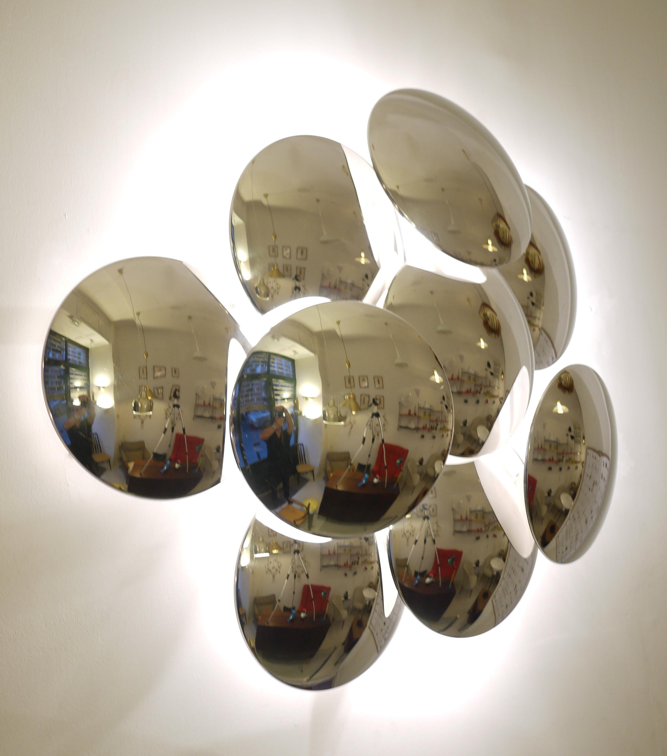 Goffredo Reggiani Nine Convex Disc Sconce 4