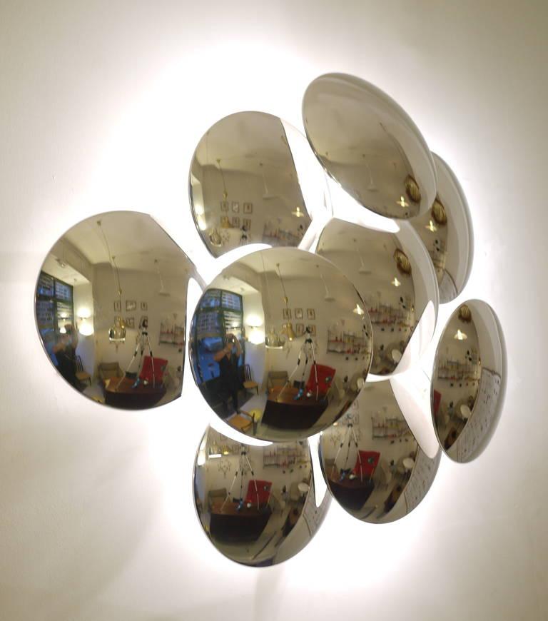 Mid-Century Modern Goffredo Reggiani Nine Convex Disc Sconce