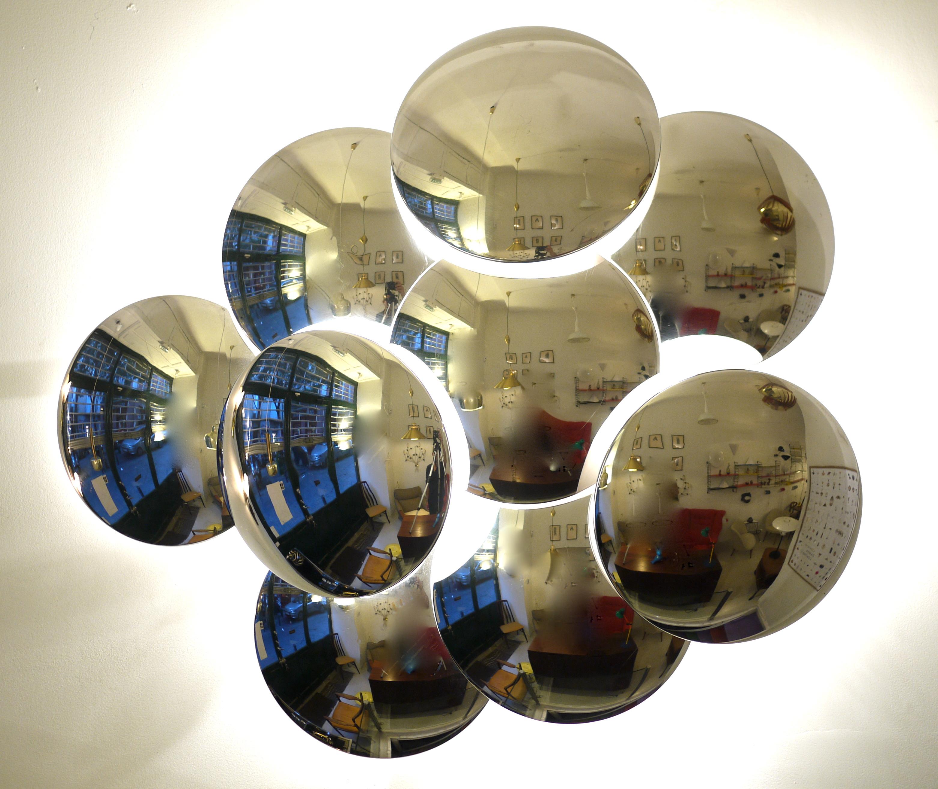 Goffredo Reggiani Nine Convex Disc Sconce 1