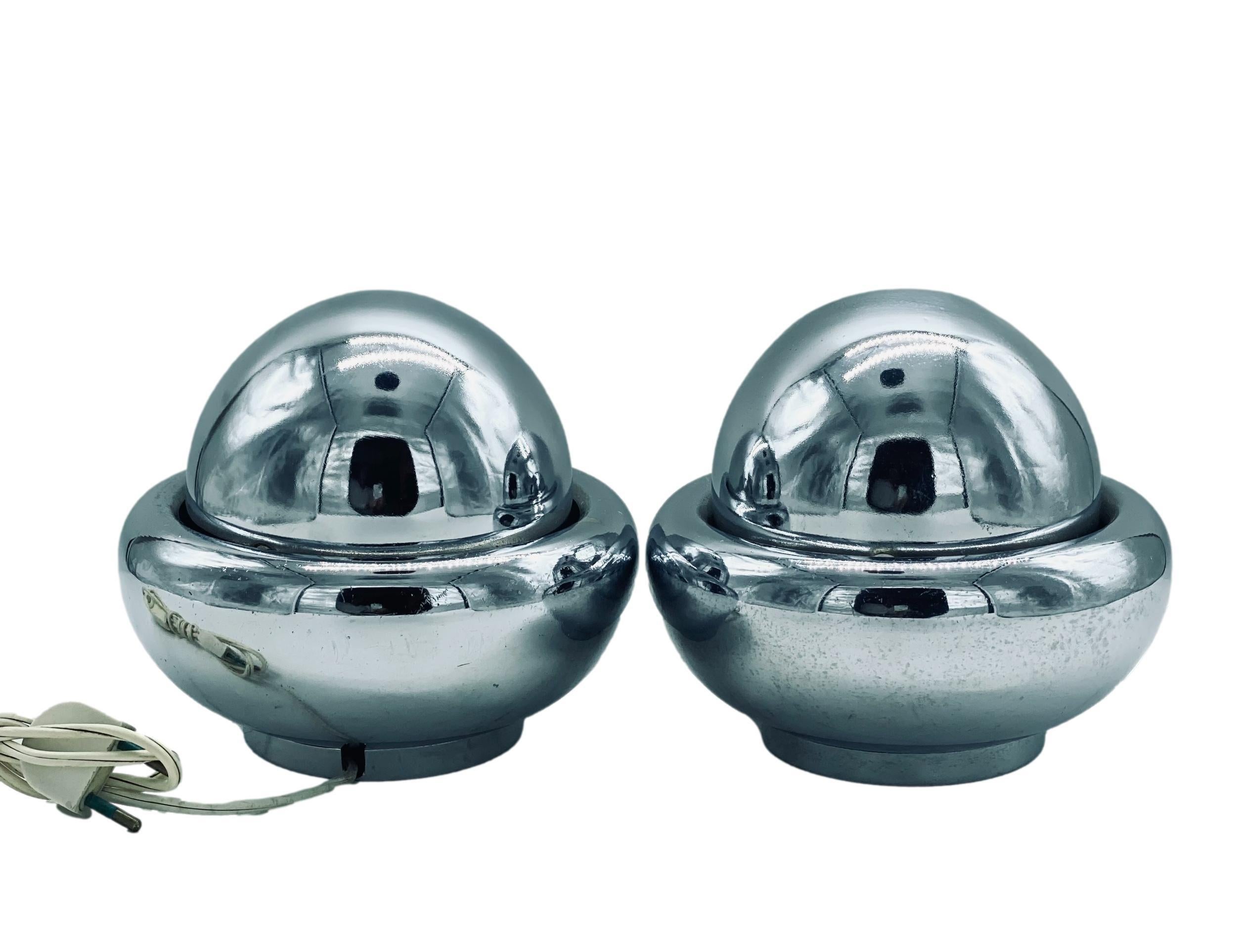 Mid-Century Modern Goffredo Reggiani Pair of Chrome Wall or Table Lamps, Italy 1970s For Sale
