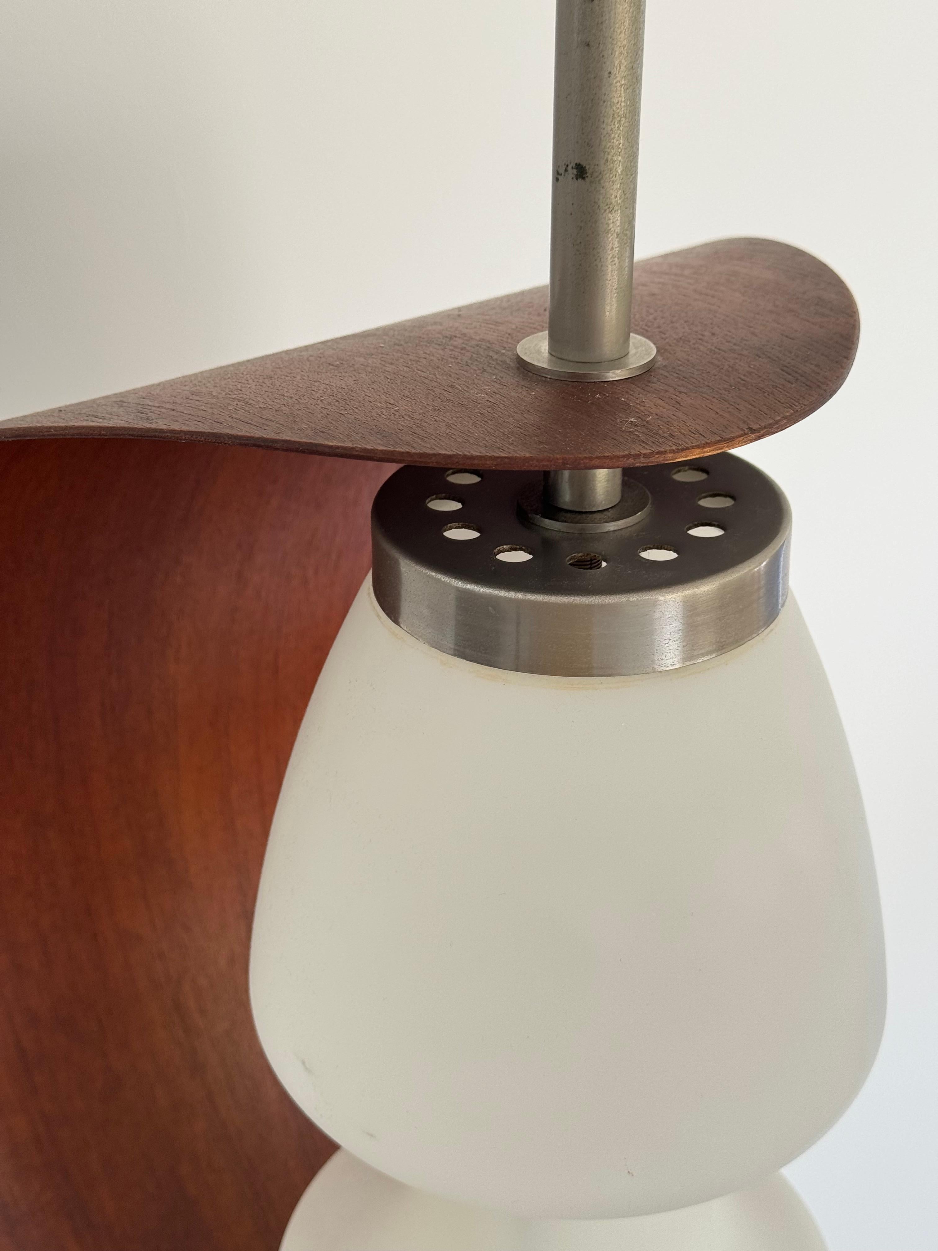 Lampada da terra di raro design di Goffredo Reggiani, base in marmo e teak. Italia, anni '50 circa in vendita 7