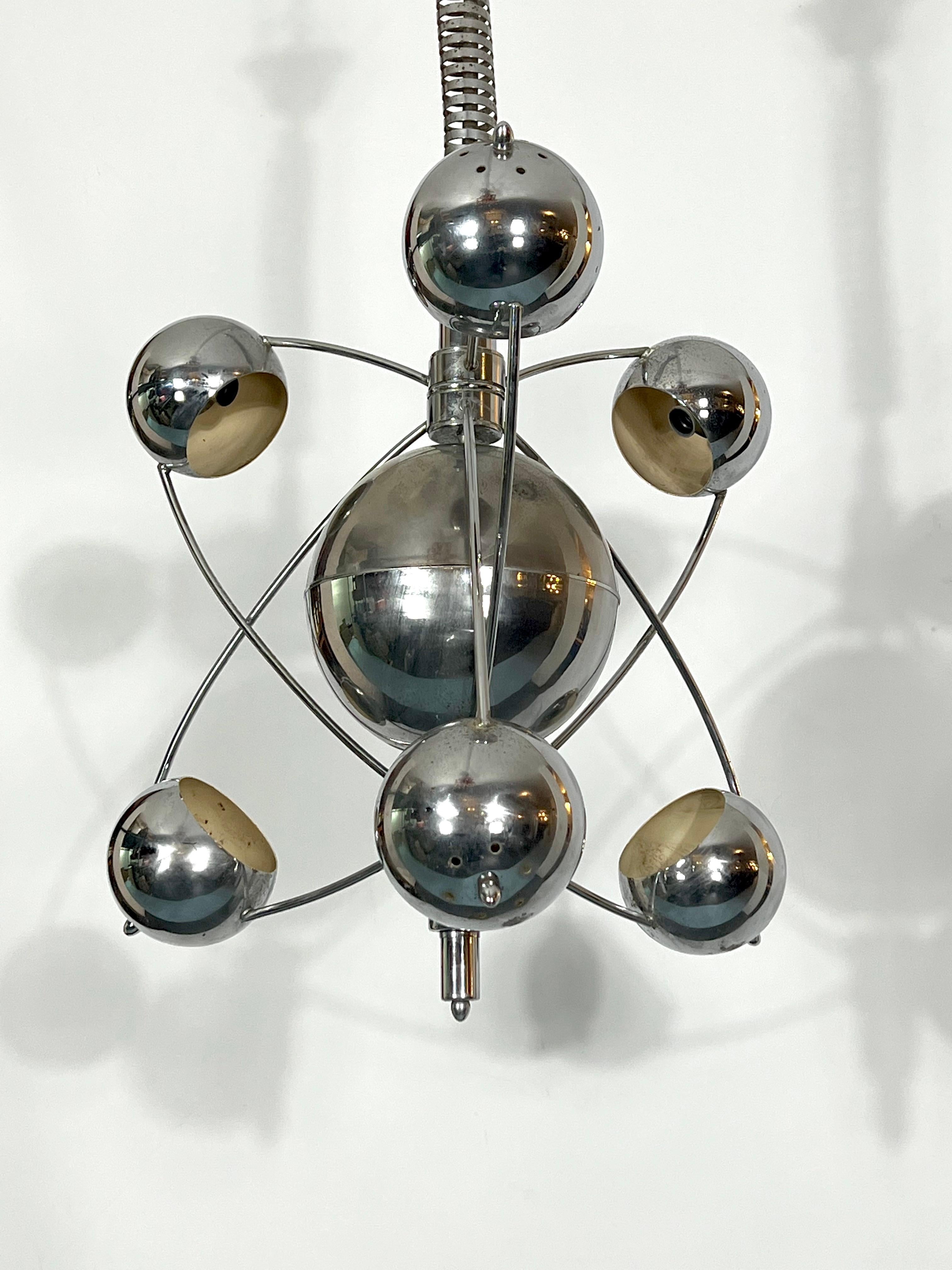 Lustre Satellite chromé de Goffredo Reggiani, années 60 en vente 3