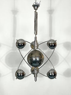 Goffredo Reggiani, Satellite Chrome Chandelier from 60s