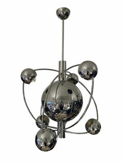 Goffredo Reggiani "Satellite" Sputnik Chandelier, Italy 1970s