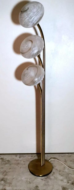 Goffredo Reggiani Style High Space Age Floor Lamp In Brass And Murano Glass
