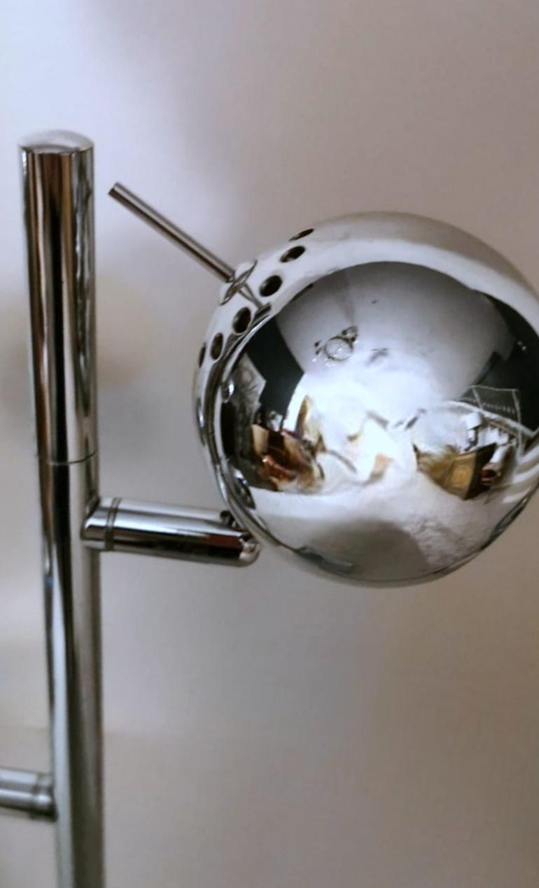 Lampe de bureau italienne Space Age de style Goffredo Reggiani en métal chromé en vente 7
