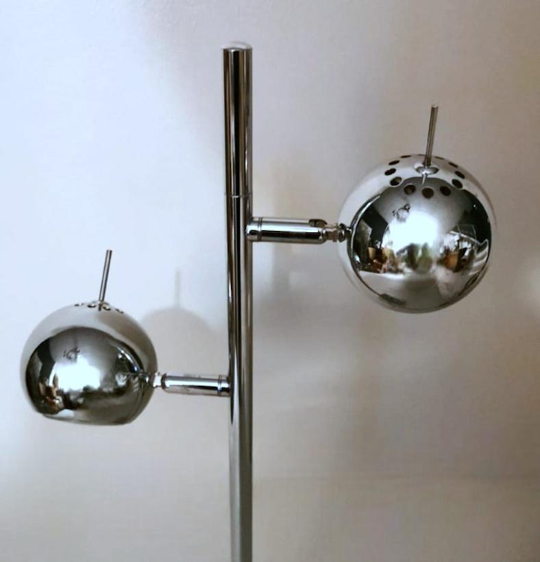Goffredo Reggiani Style Italian Table Lamp Space Age In Chromed Metal For Sale 4