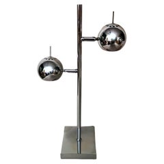 Retro Goffredo Reggiani Style Italian Table Lamp Space Age In Chromed Metal