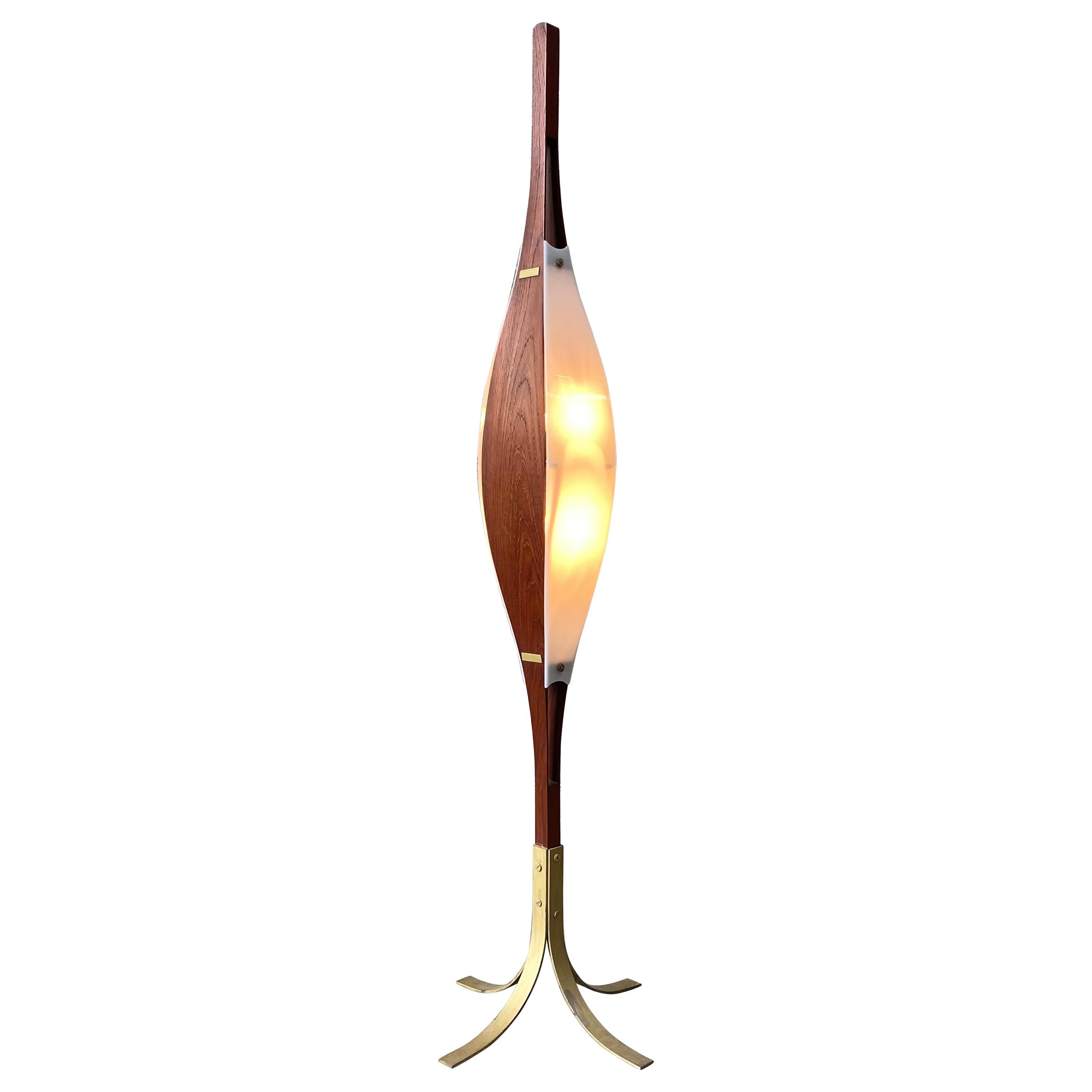 Goffredo Reggiani Teak Floor Lamp for Reggiani Illuminazione, 1972