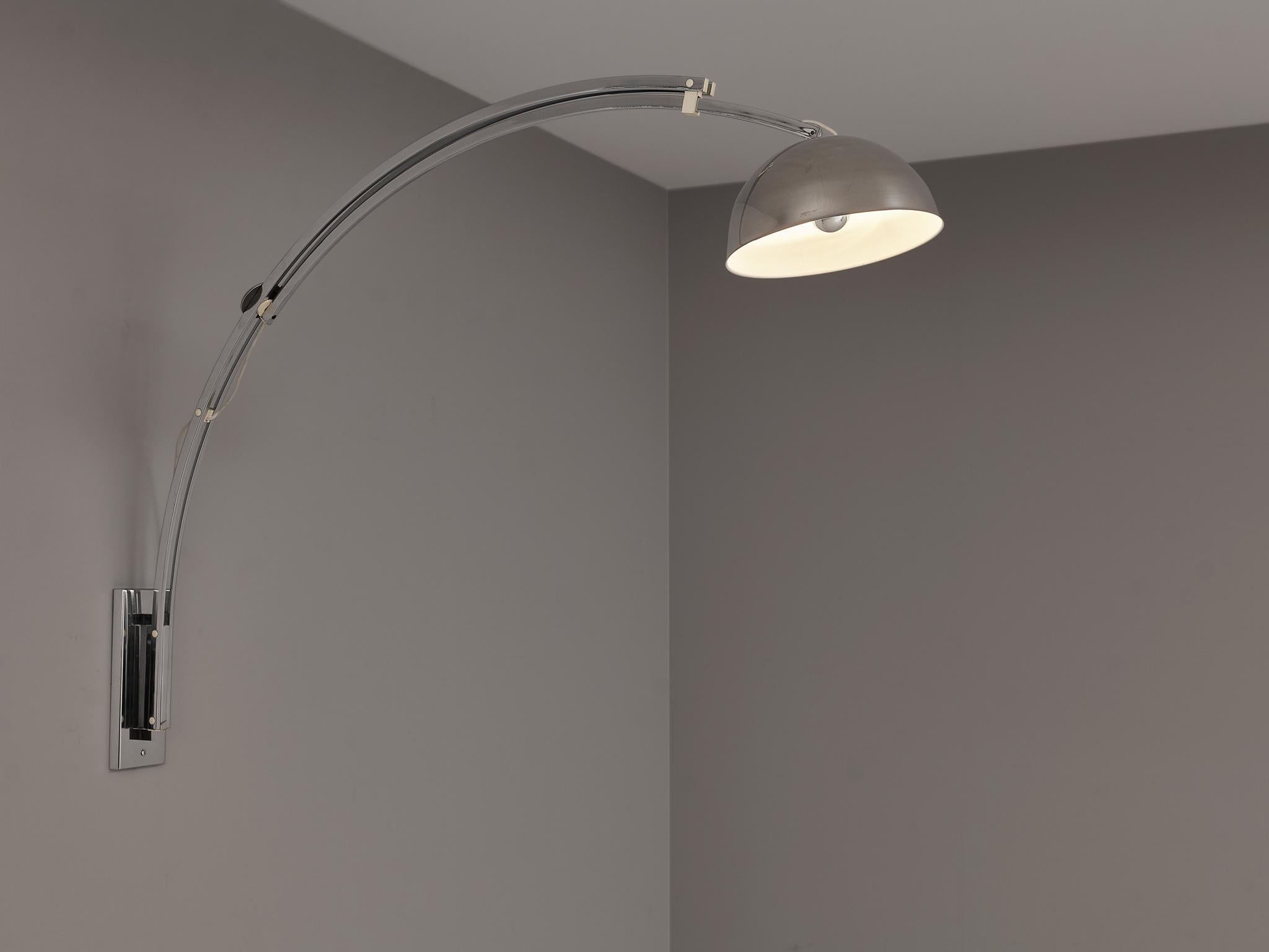 Aluminum Goffredo Reggiani Wall-Mounted Pendant Lamp in Chrome  For Sale