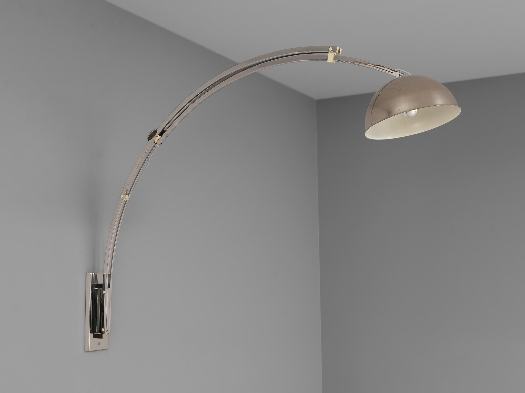Goffredo Reggiani Wall-Mounted Pendant Lamp in Chrome  For Sale 1