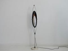 Goffredo Reggiani White Plexiglass, Steel and Copper Floor Lamp