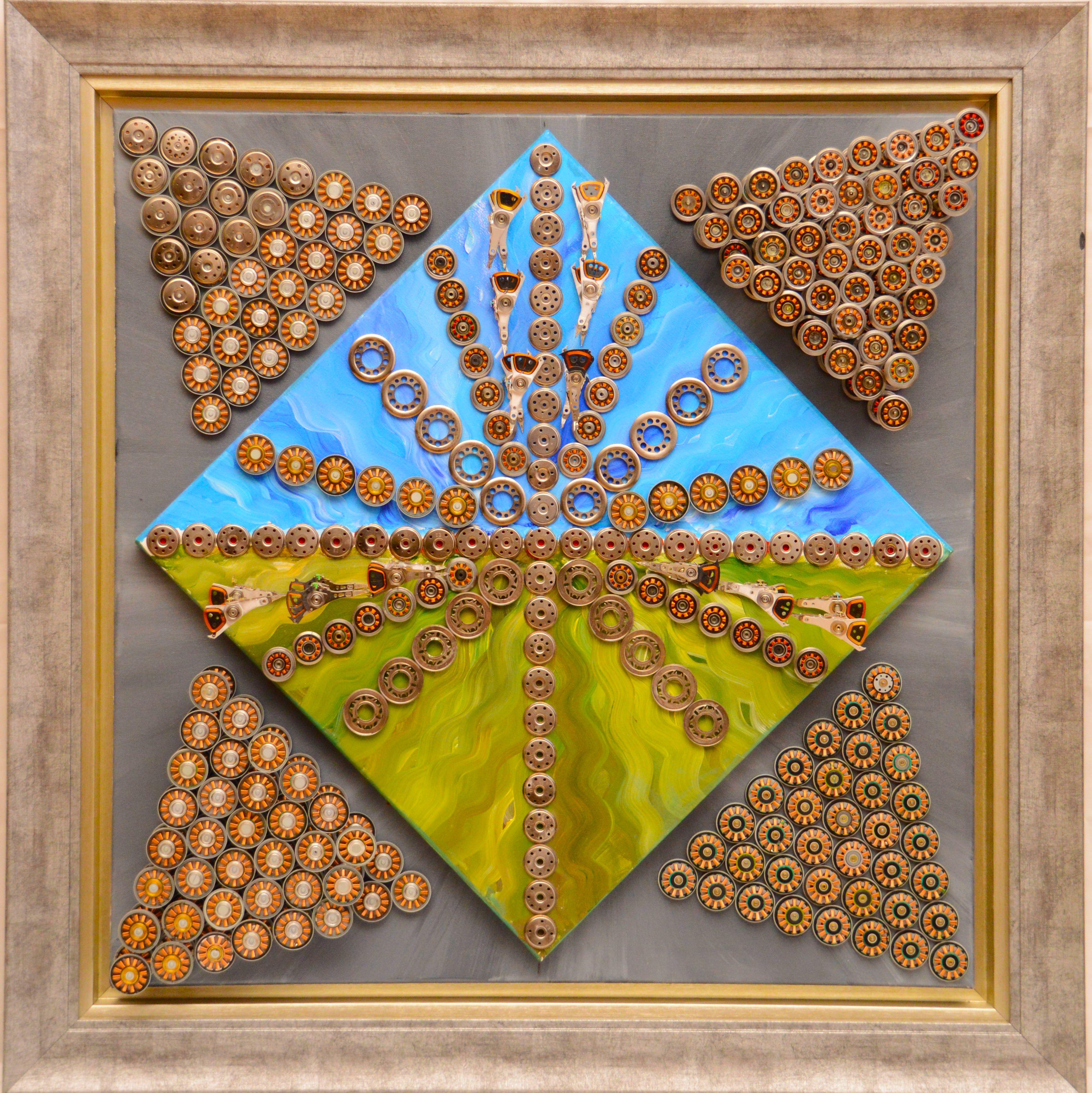 Acrílico y técnica mixta sobre lienzo

Goga Gomareli es un artista multidisciplinar georgiano nacido en 1983 que vive y trabaja en Tiflis, Georgia. También es músico y profesional de la ingeniería informática. Desde 2000, es batería y cofundador del