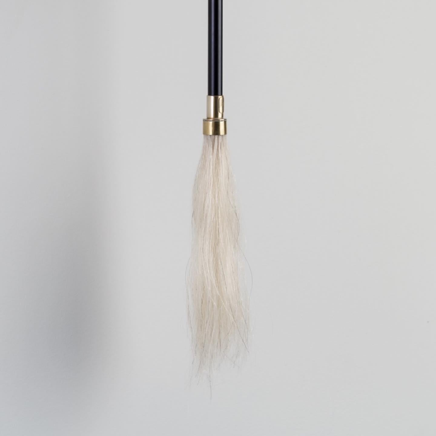 Gogo Brass and Aubergine Glass Wall Lamp with Horsehair Tassel by Isabel Moncada For Sale 1
