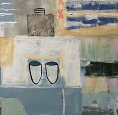 Memory I- Colourful, Playful Figurative City: Mixed Media on Canvas